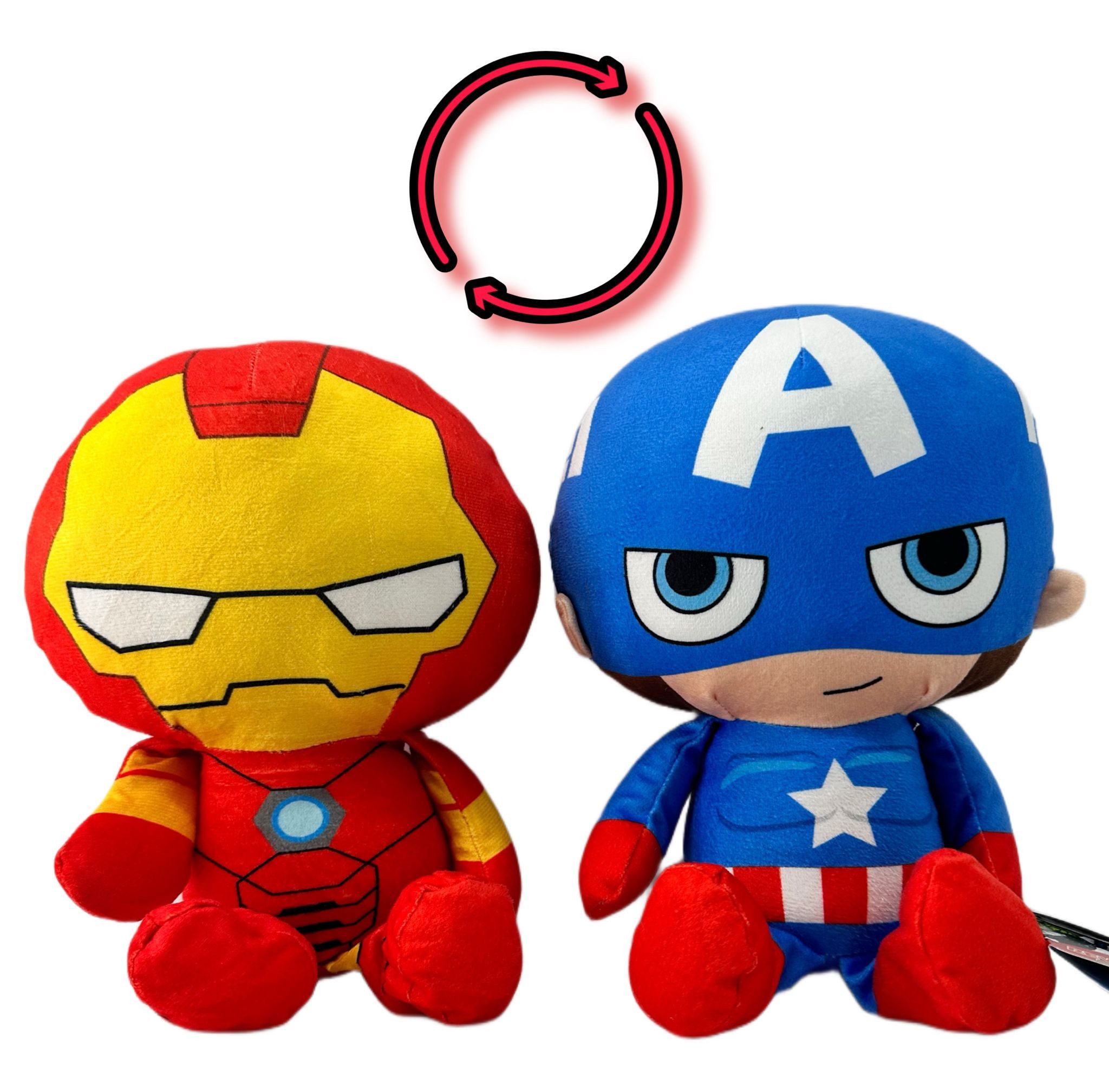 MARVEL Kuscheltier Reversible 30 cm Kuscheltier Wende Plüschtier (1-St), Marvel Wende Kuscheltier 30 cm Captain America Ironman
