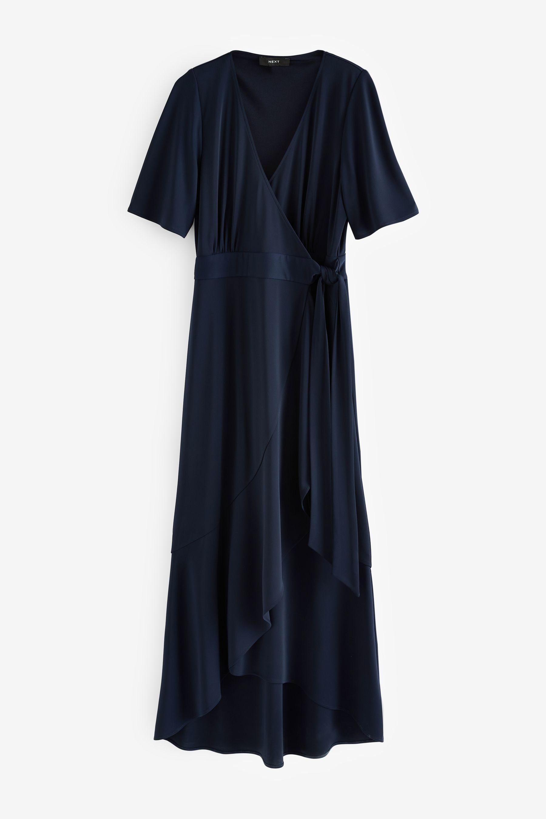 Wickelkleid Brautjungfern-Maxikleid mit Wickeldesign