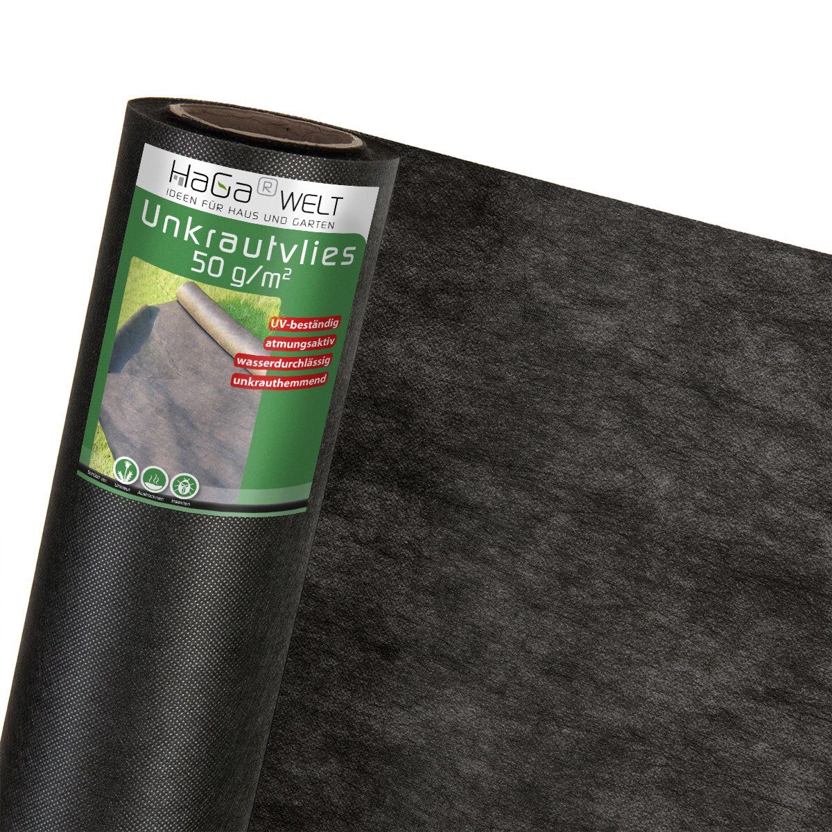 HaGa Unkrautvlies GARTENVLIES 50g/m² 2m x 10m Unkrautvlies, Wasserdurchlässiges Pflanzenvlies - Unkrautschutz im Garten