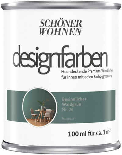 SCHÖNER WOHNEN FARBE Wand- und Deckenfarbe designfarben, hochdeckende Premium-Wandfarbe, Farbwelt Grün