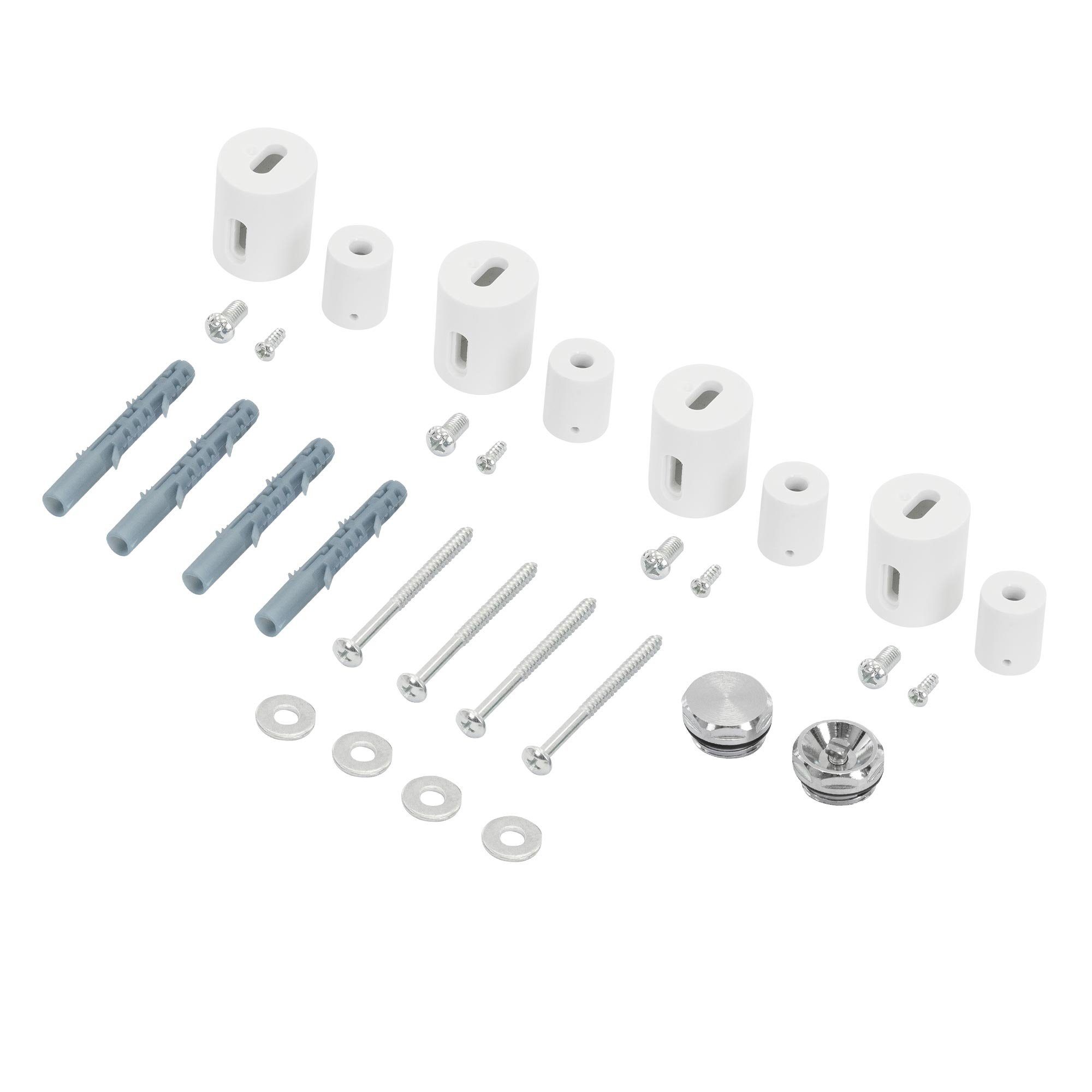 LuxeBath Badheizkörper Befestigungsmaterial Iron Em Designheizkörper Montagesatz Weiß, Halterung für Heizkörper in Weiß