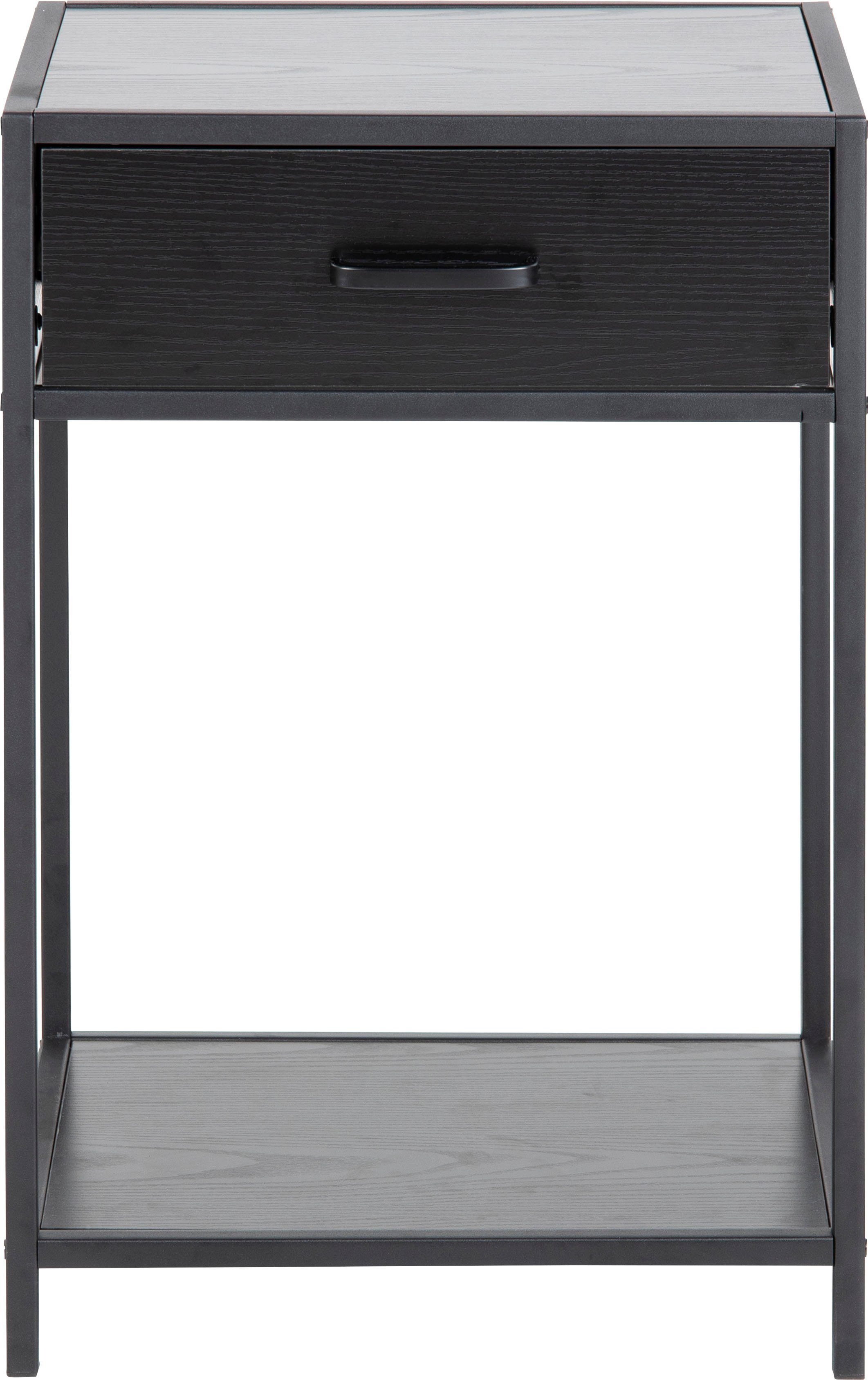 ACTONA GROUP Nachttisch, Metallgestell, Industrie-Look, Schublade und Einlegeboden, H: 63 cm