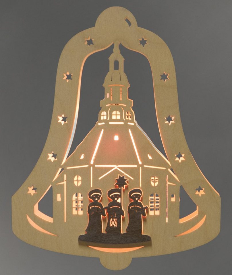 Weigla Dekolicht Kurrendesänger, Weihnachtsdeko, LED wechselbar, Warmweiß,  Motiv eingerahmt in Glocke