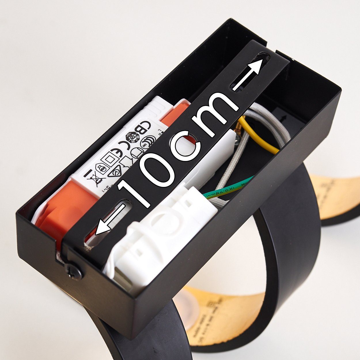 hofstein Wandleuchte »Delia« LED Wandlampe aus Metall in Schwarz/Gold, 3000 Kelvin, 3x3 Watt, 450 Lumen, Innen. Lichteffekt an der Wand