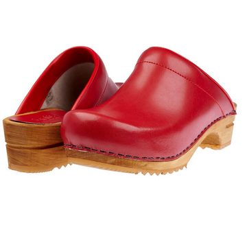 Sanita Wood-Lotte Open Clog Red Sandale