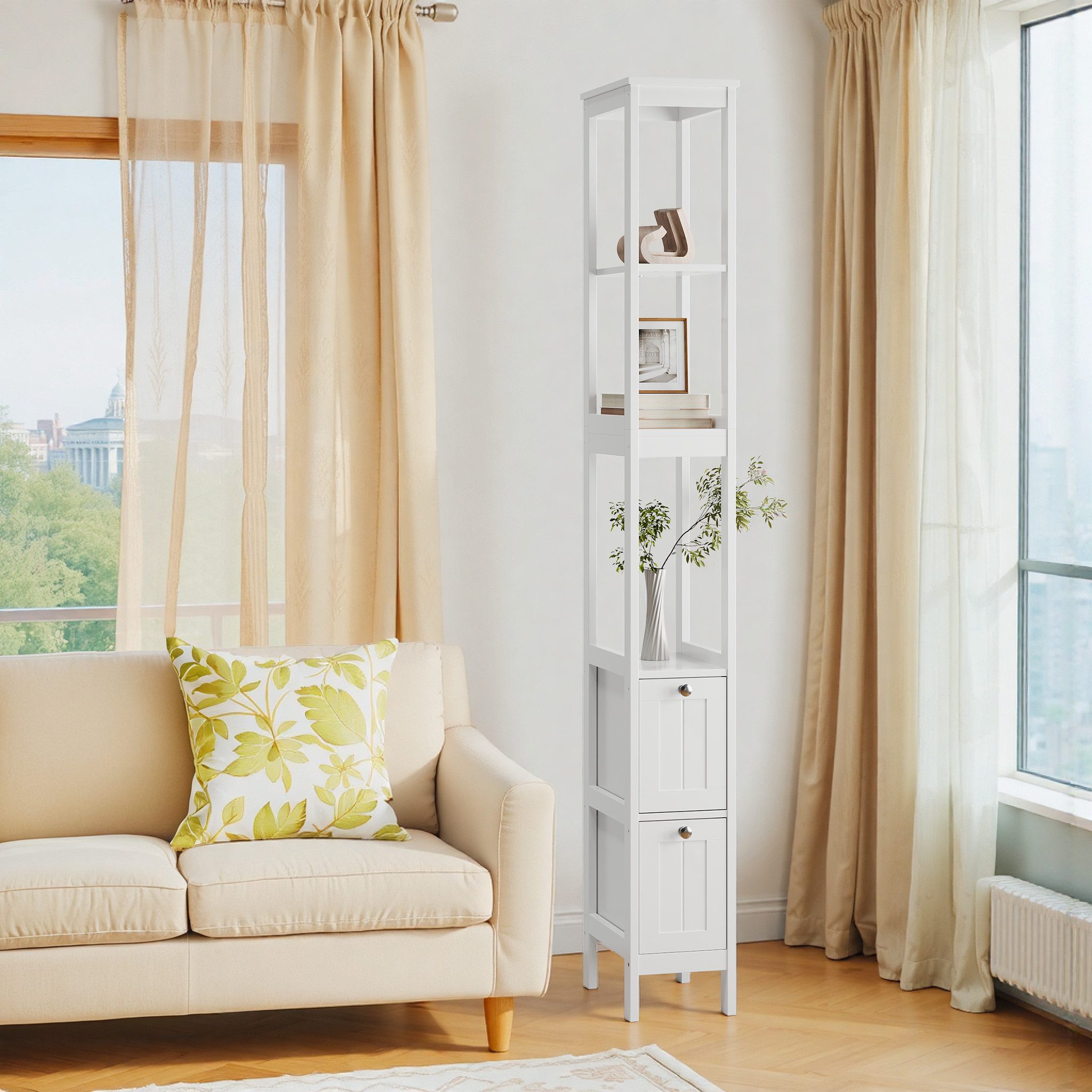 BlingBin Hochschrank Badezimmerschrank, Schmaler Freistehender Unterschrank günstig online kaufen