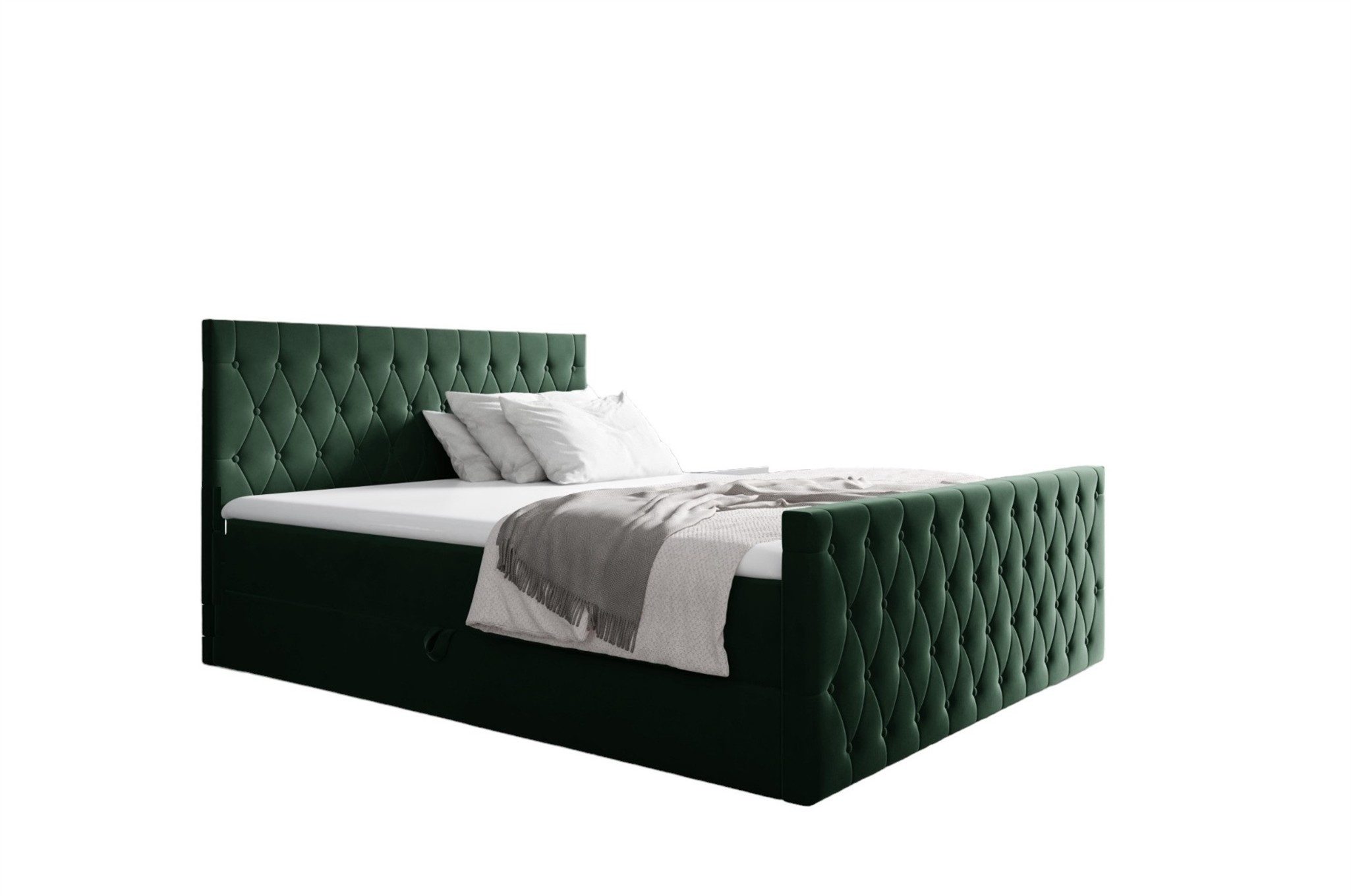 Fun Möbel Boxbett Schlafzimmerbett ASHER Standard Stoff Fresh (inkl. Kaltschaumtopper, mit Bonellfederkernmatratze), inkl. Bettkasten