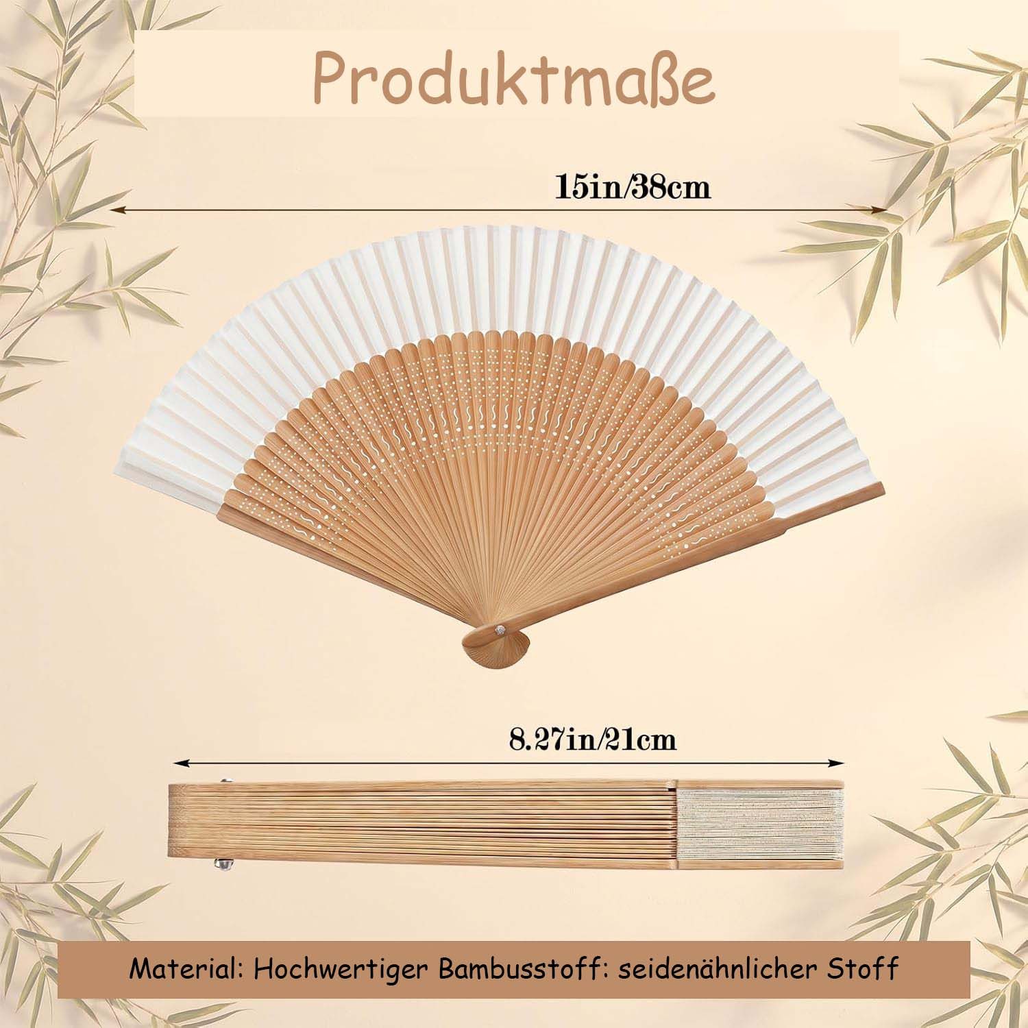 Bwecuy Handfächer Faltbare Fächer Klein, Faltfächer für Sommer, Hochzeit