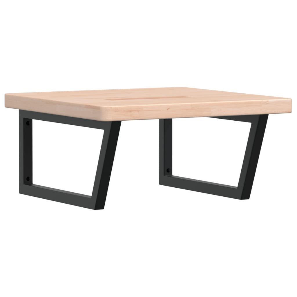 vidaXL Badezimmerspiegelschrank Waschtischplatte mit Halterung Stahl und Massivholz Eiche (1-St)