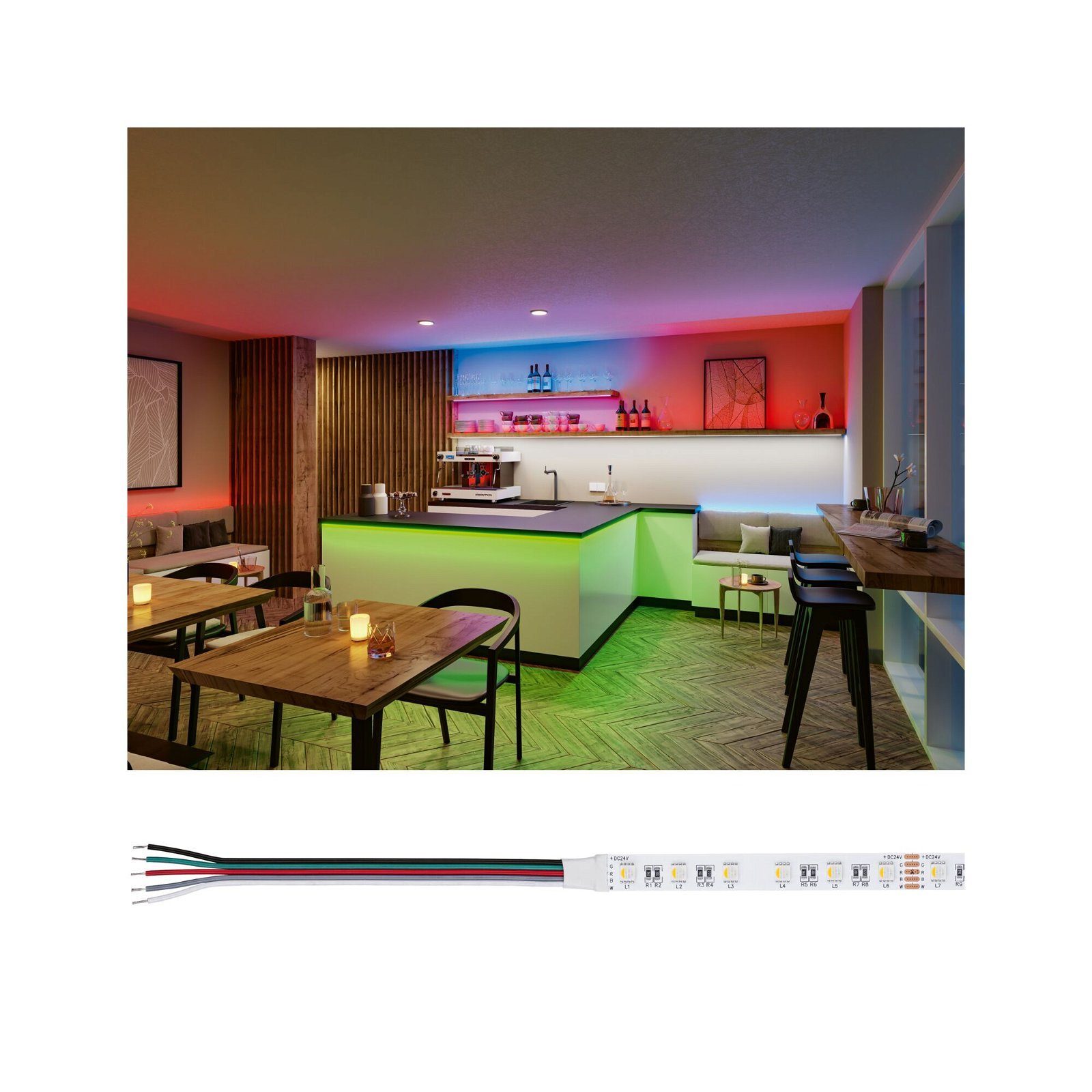LED-Streifen Pro Strip Silver P25 5m RGBW 830 IP20 24V DC 54W