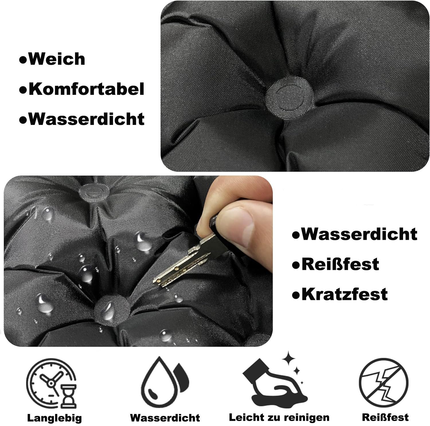 Coonoor Stuhlkissen Aufblasbares Outdoor-Kissen Leichtes faltbares Stuhlkis günstig online kaufen