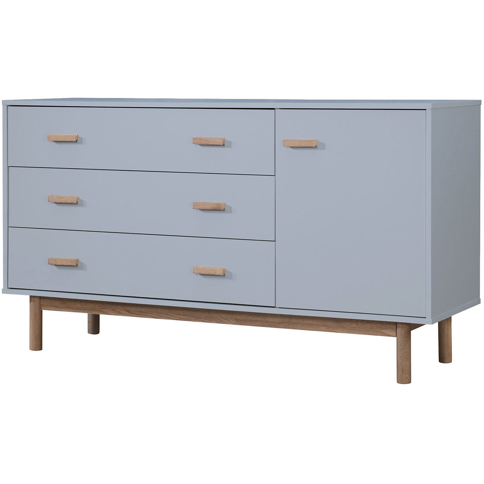 loft24 Sideboard Mason, Anrichte, 3 Schubladen, 1 Tür, MDF, Holzoptik, Breite 144 cm