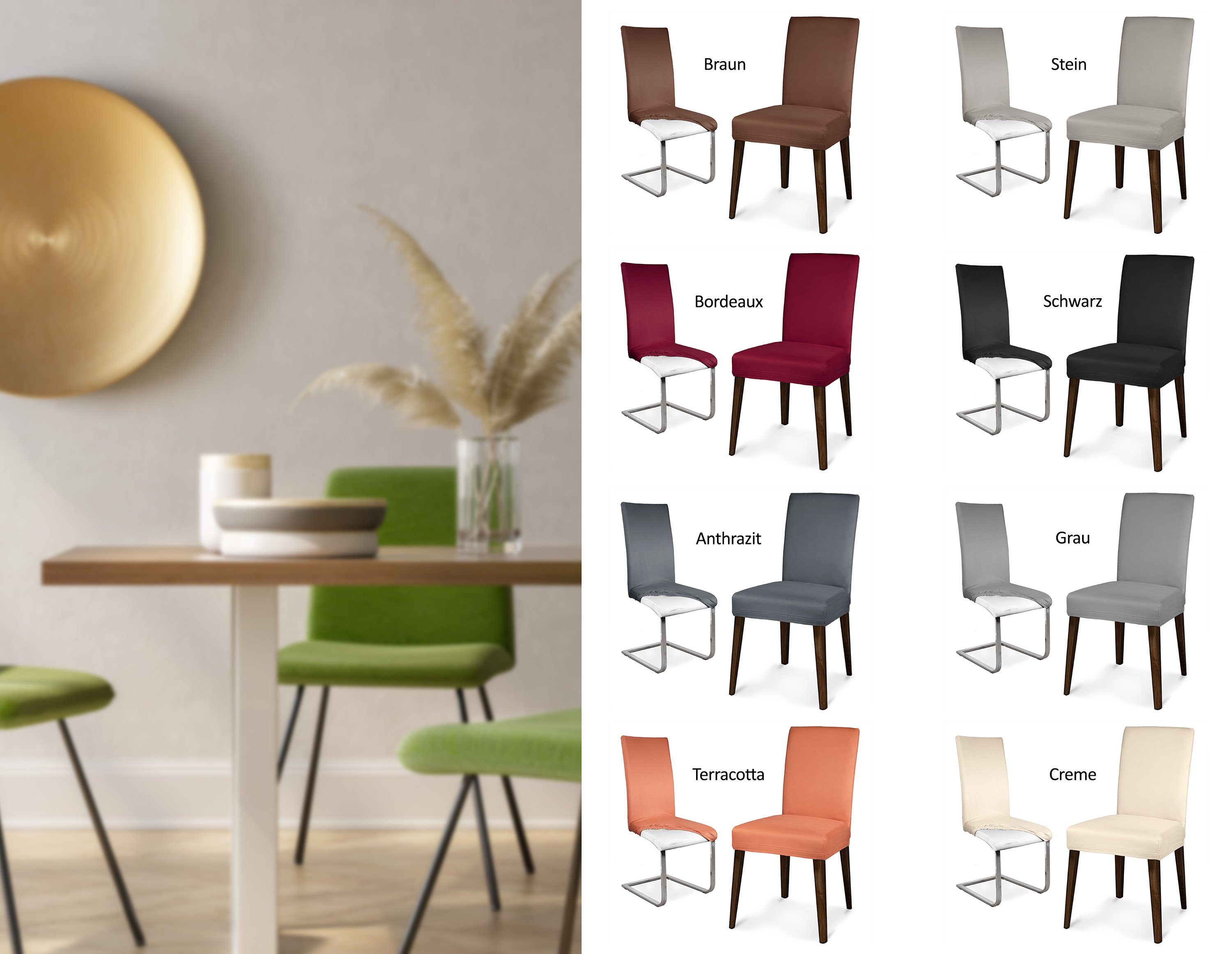 Beautex Stuhlhusse Mikrofaser Stuhlhusse, elastische Stretch Husse Bi-Elastic