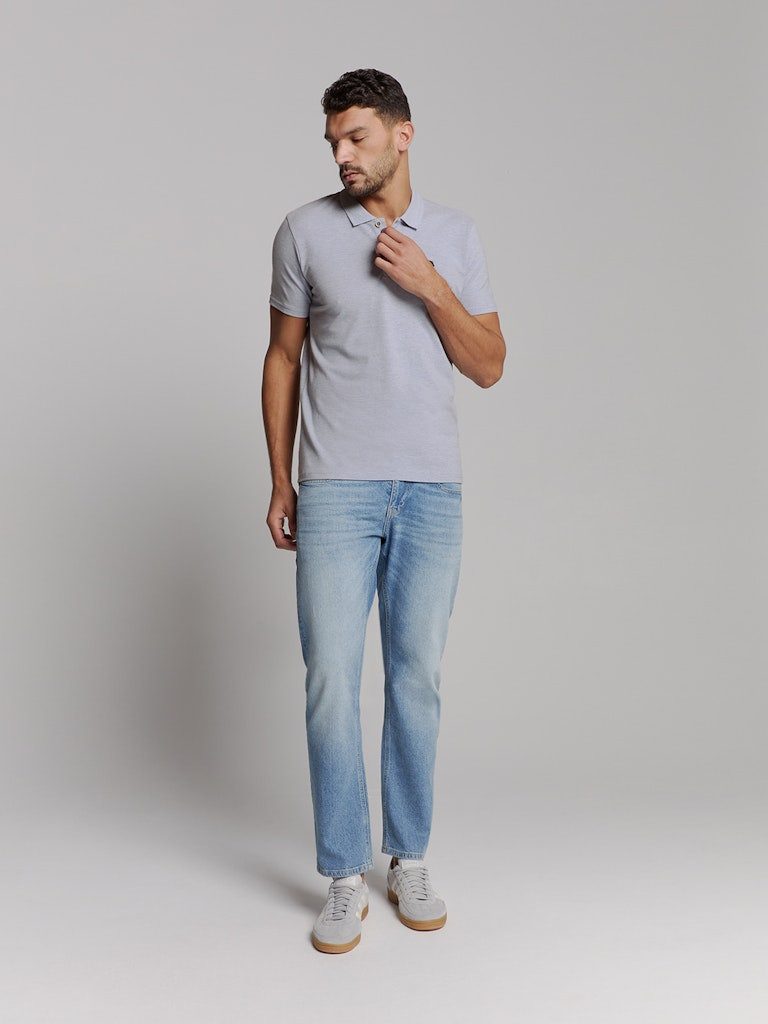 NO EXCESS T-Shirt Polo Melange Cloud