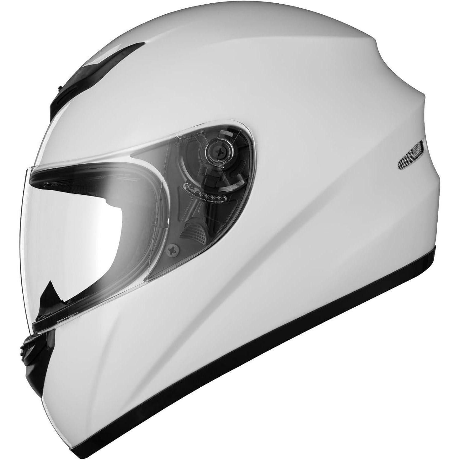 Motorradhelm Motorradhelm Integralhelm Vollvisierhelm ECE Weiß L (59-60cm)