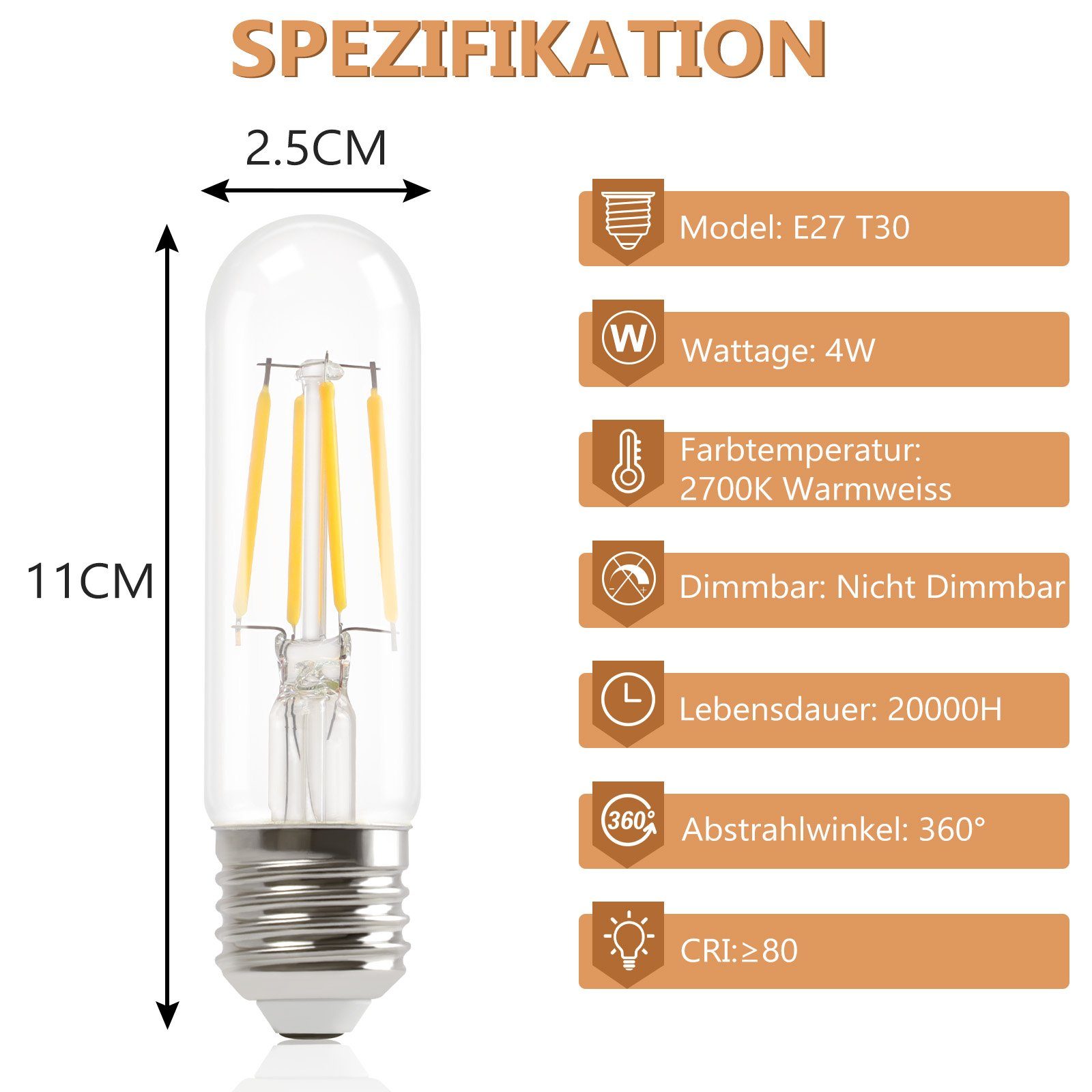ZMH LED-Leuchtmittel Warmweiß 4W lampe Glühbirnen günstig online kaufen