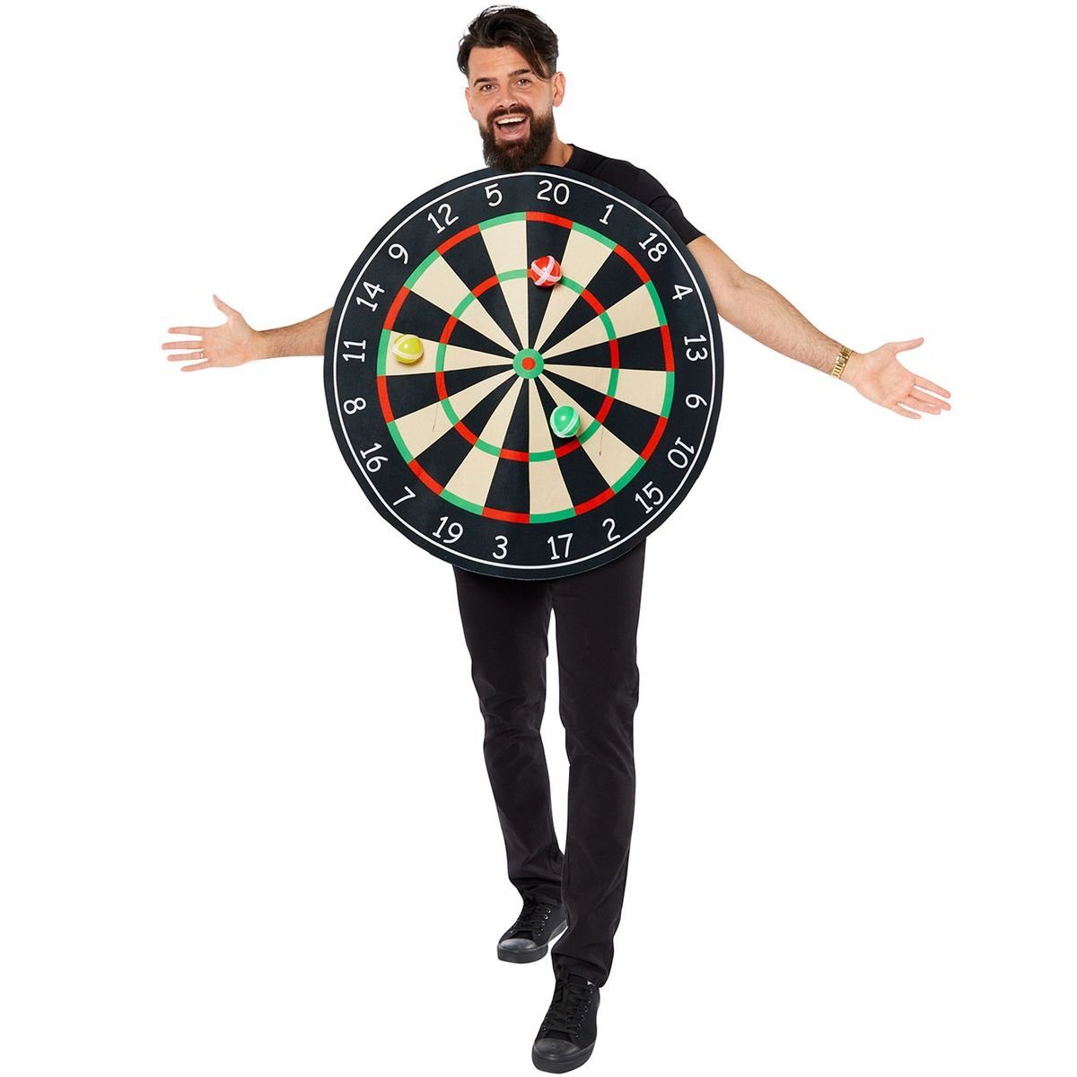 Riethmüller Kostüm Dartscheibe für Erwachsene mit Bällen Dart-Board