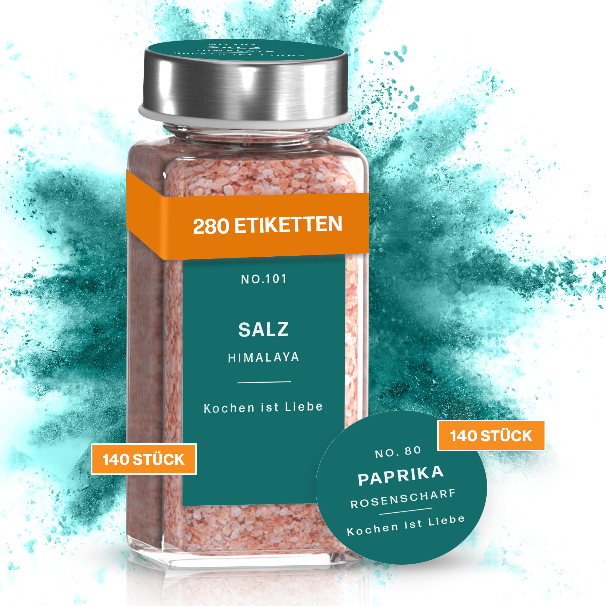 MS.EMMA, Ярлыки Gewürzetiketten, selbstklebend und wasserfest, 280 Gewürzaufkleber, Modernes Design