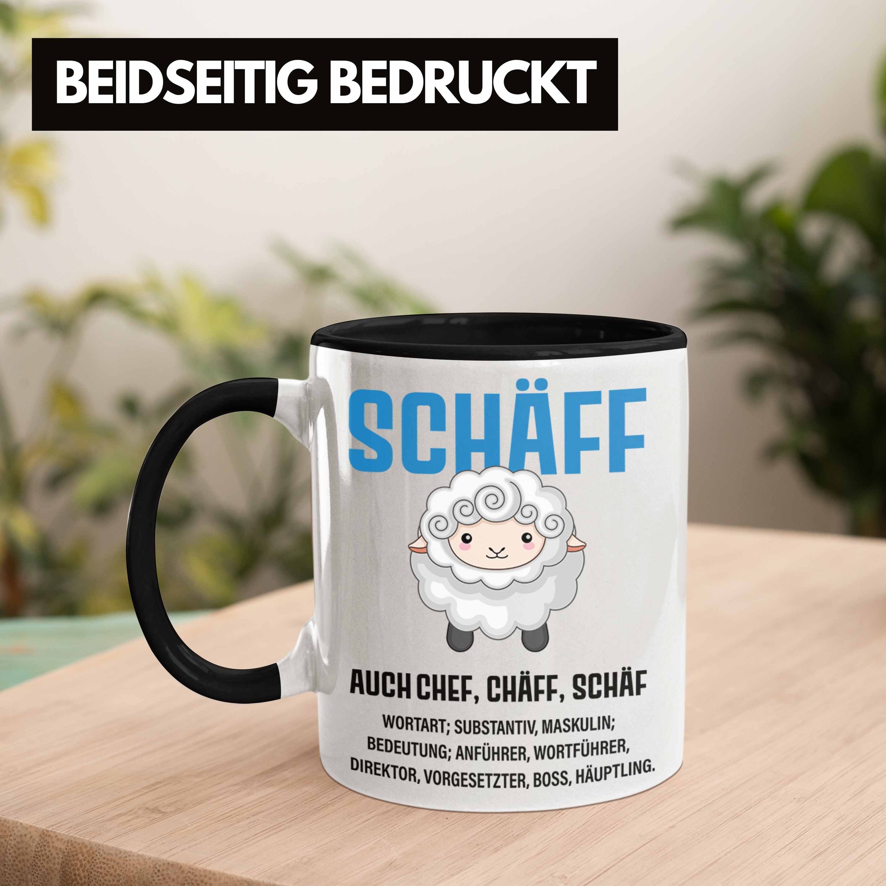 Geschenkidee - Kaffeetasse Trendation Abschied Tasse Trendation Chef schwarz Geschenke Tasse Lustig Spruch