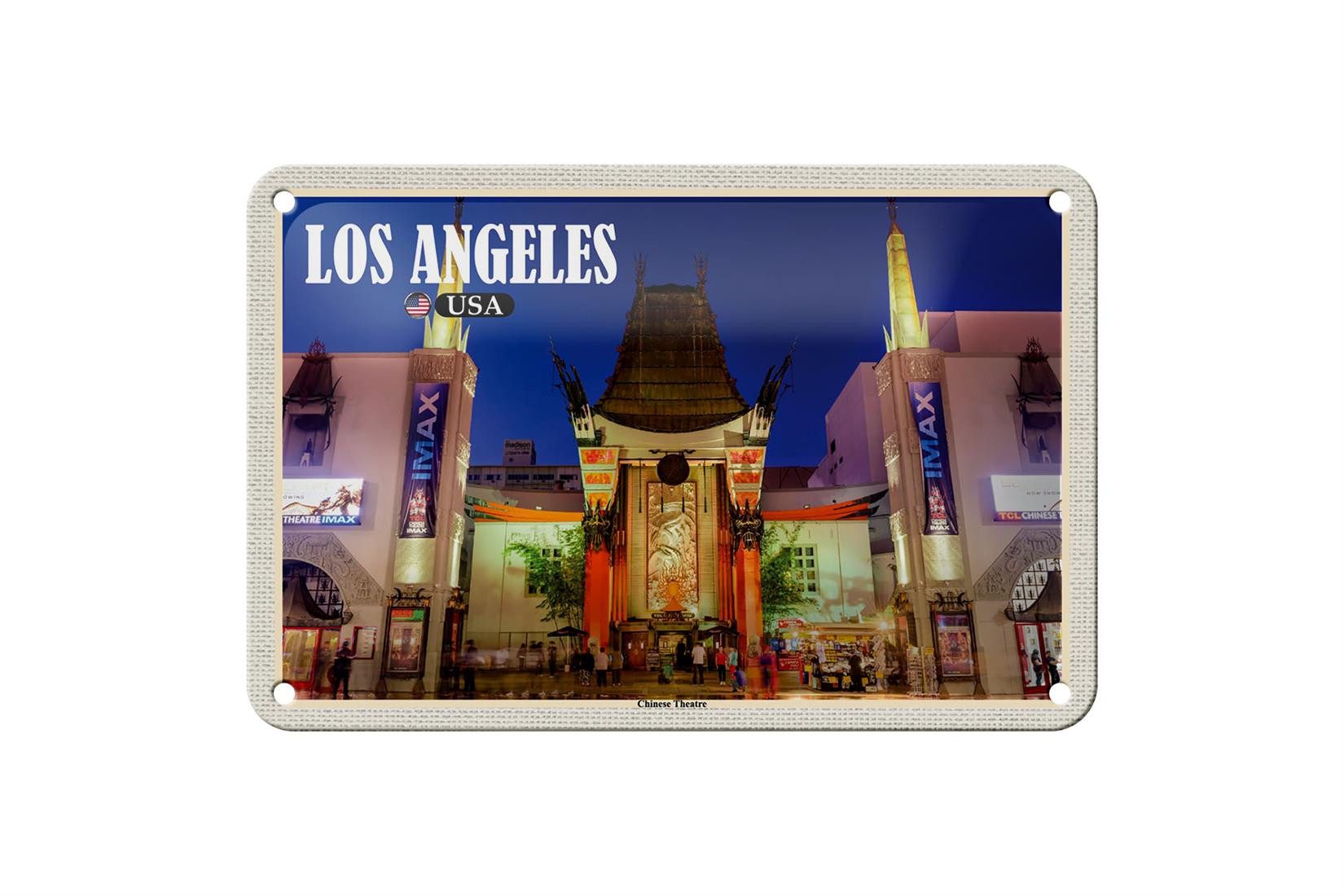 Metallschild Reise 18x12cm Los Angeles USA Chinese Theatre Deo Schild