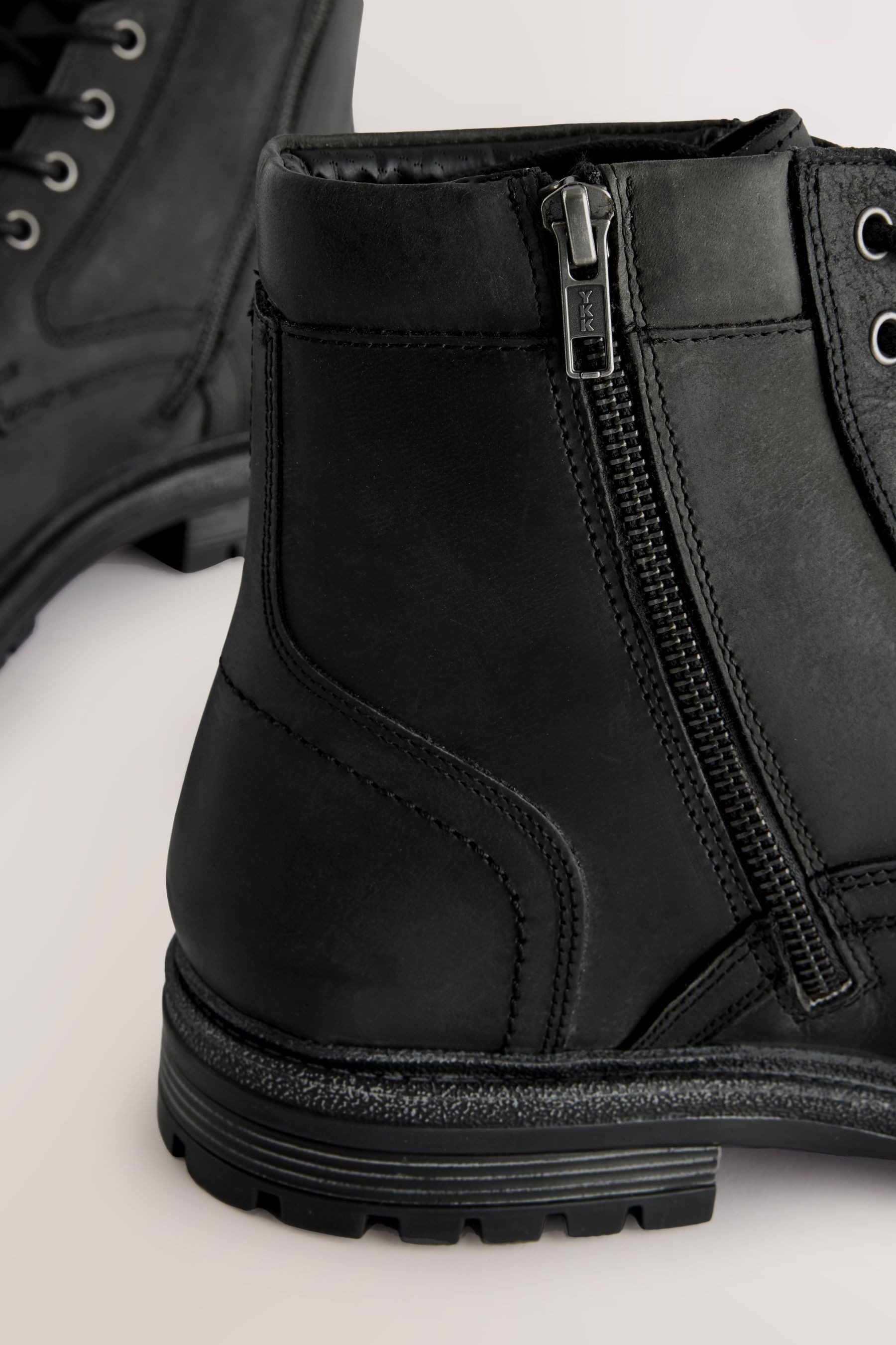 Next Lederstiefel mit Zehenkappe Schnürstiefelette (1-tlg)
