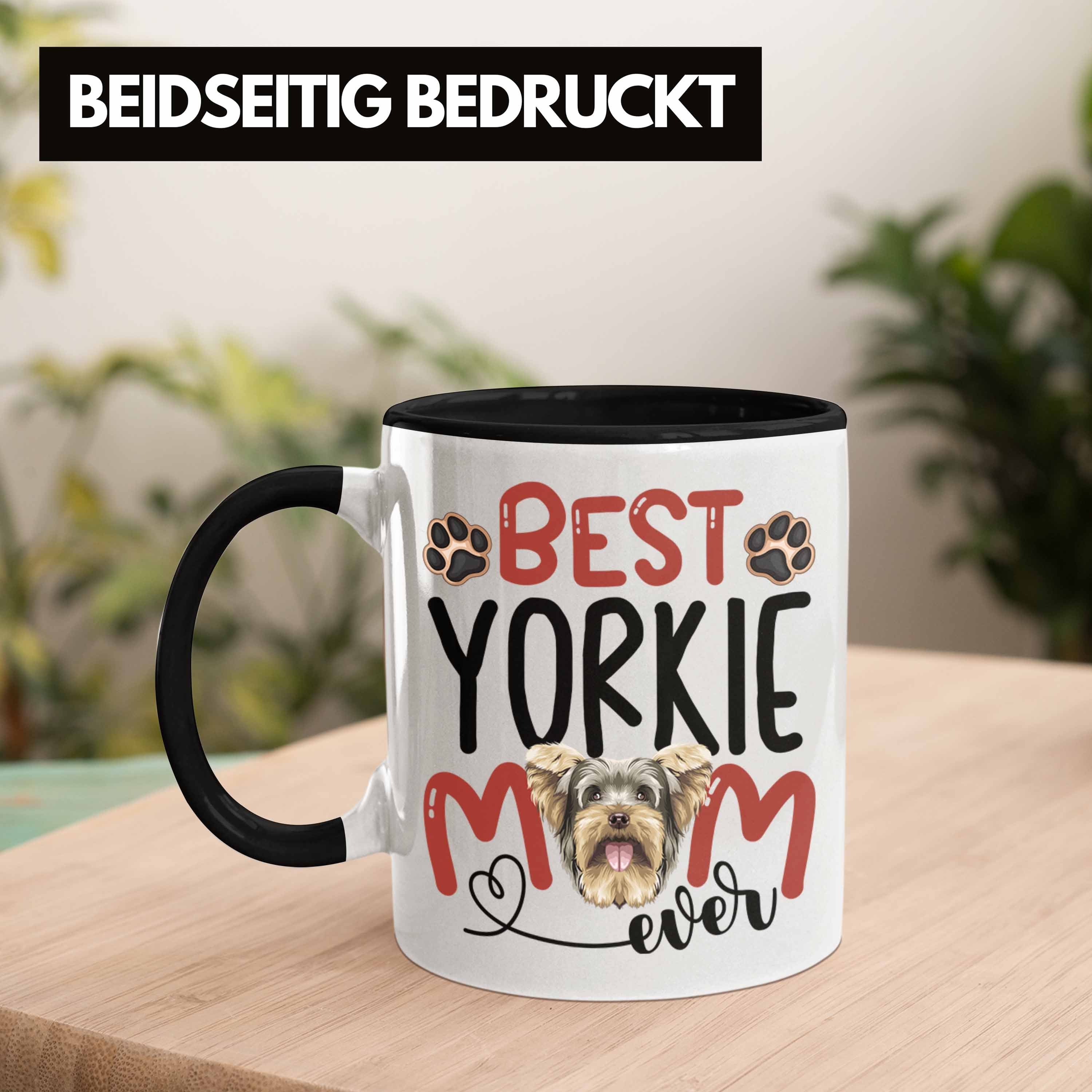 Trendation Mom Tasse Besitzerin Geschenk Schwarz Spruch Yorkie Geschenkidee Tasse Besi Lustiger