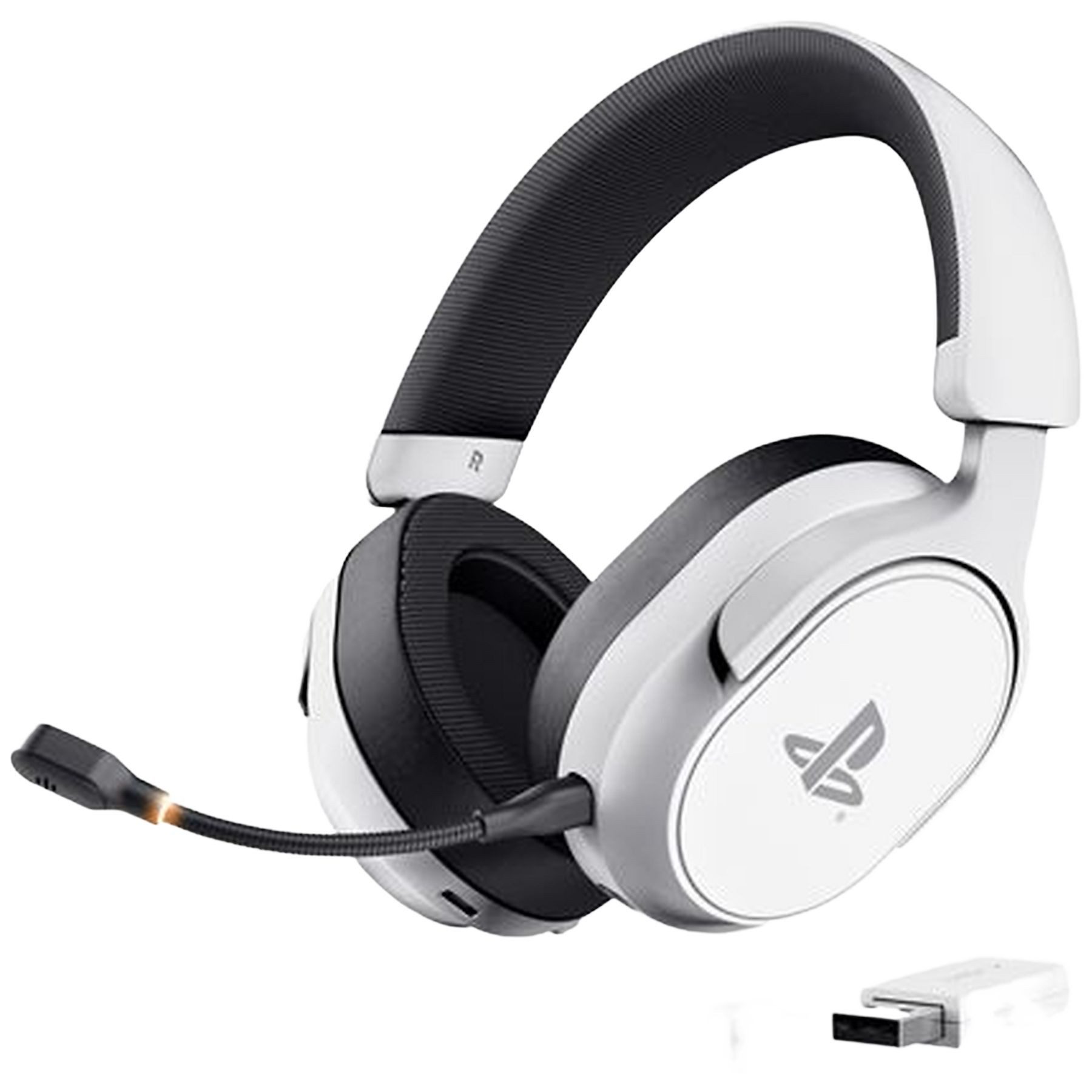 Trust GXT499 FORTA Wireless Gaming HEADSET offiziell Lizensiert Sony PS5® Gaming-Headset (Offiziell lizenziert für PS5® I Verlustfreie kabellose Übertragung mit extrem niedriger Latenz I Bis zu 55 Stunden Spielzeit ohne Unterbrechung dank des integrierten Akkus, 50-mm-Treiber I Abnehmbares Mikrofon und drehbare Ohrmuscheln mit verstellbaren Kopfbügel I Lautstärkeregler und Mikrofonstummschaltung an der Hörmuschel, Bluetooth)