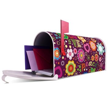 banjado Amerikanischer Briefkasten Mailbox Love and Peace (Amerikanischer Briefkasten, original aus Mississippi USA), 22 x 17 x 51 cm