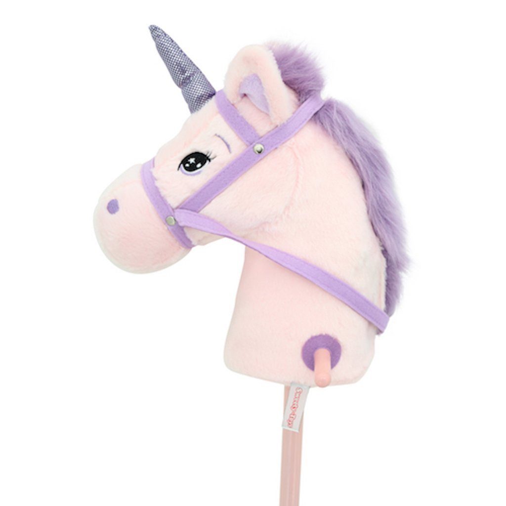 Sweety-Toys Steckenpferd Sweety Toys 10547 Einhorn Steckenpferd Rosa mit zwei Soundfunktionen, mit Sound