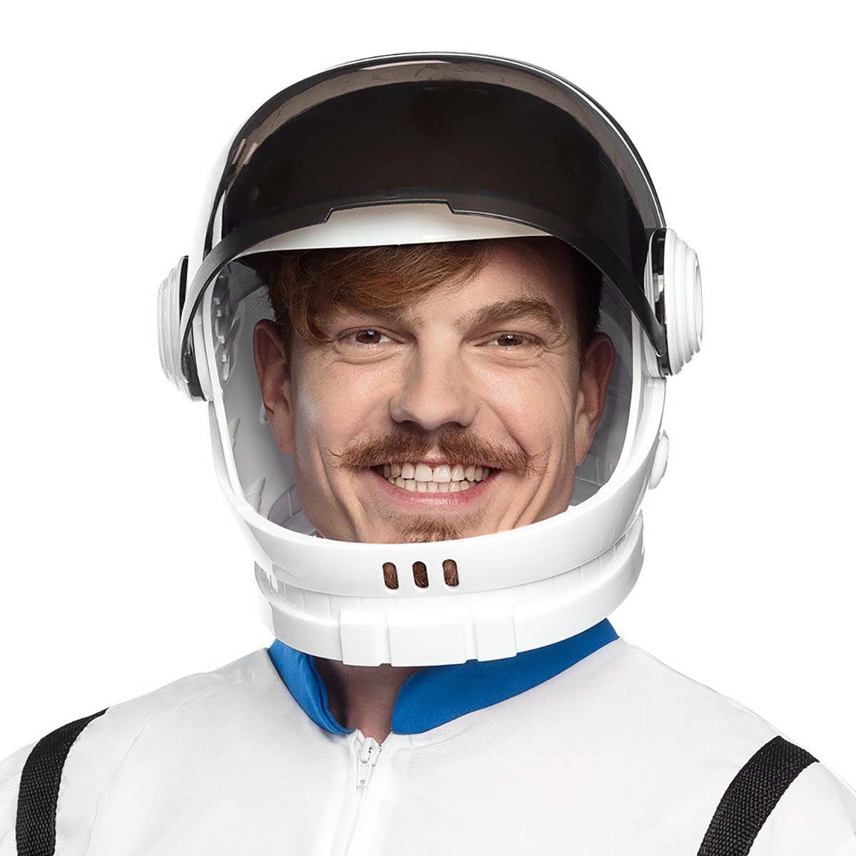 Boland Kostüm Spaceman Astronautenhelm, Kugelrunder Raumfahrerhelm mit schwarzem Visier