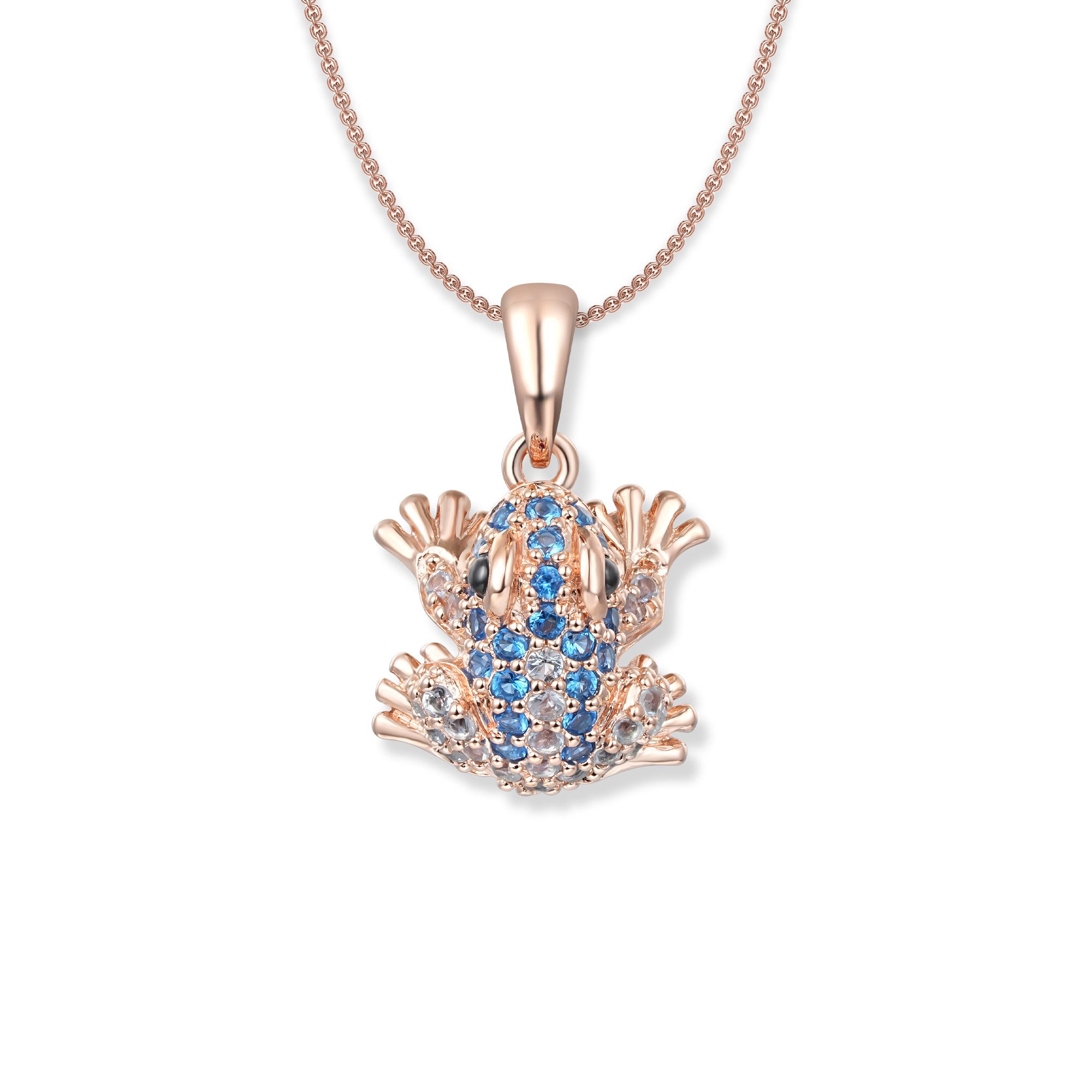 Kettenanhänger Lou Blue Frosch Halskette