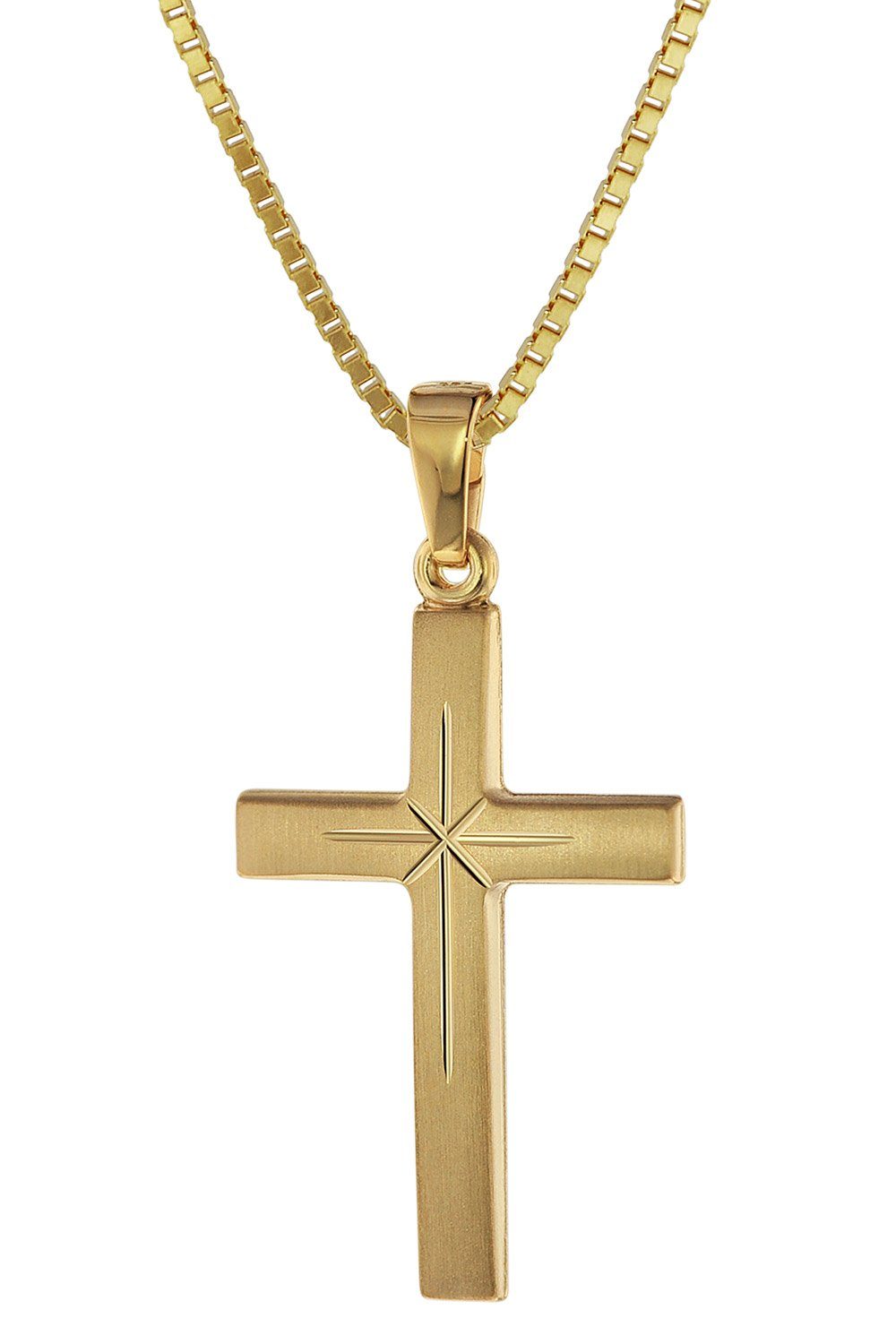 trendor Kette mit Anhänger Kreuz 24 mm Gold 333 (8 Karat) an Goldplattierte günstig online kaufen