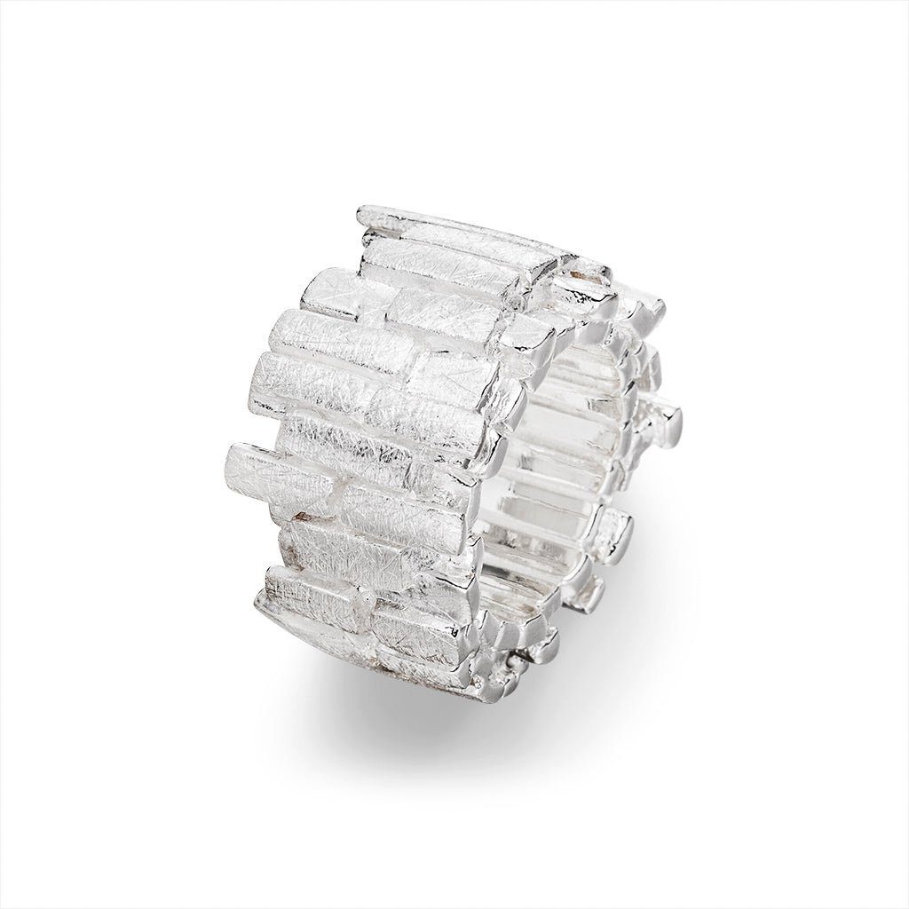SKIELKA DESIGNSCHMUCK Silberring Silber Ring "Stäbchen" (Sterling Silber 925) (1-tlg), hochwertige Goldschmiedearbeit aus Deutschland