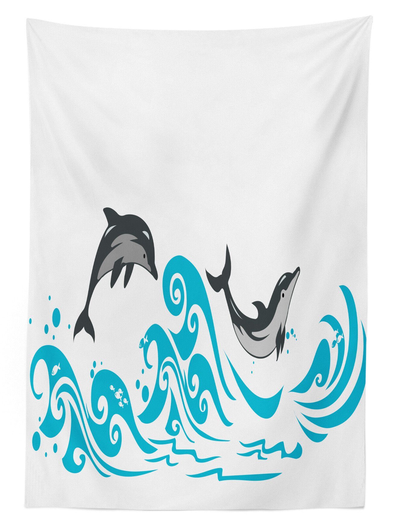 den Außen Kunst Säugetier geeignet Farben, Delfin Für Waschbar Fish Big Klare Wellen Tischdecke Bereich Abakuhaus Farbfest