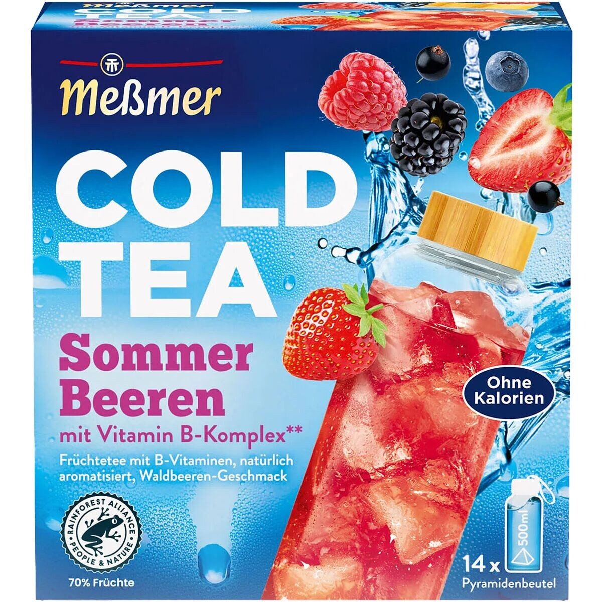Meßmer Tee Cold Tea Sommer-Beeren, Früchtetee, Beutelgröße in Kannenportion