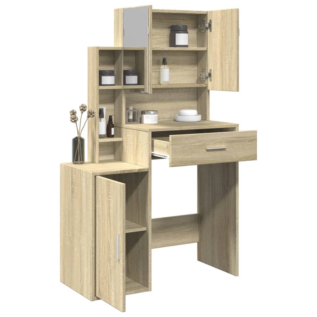 vidaXL Schminktisch Schminktisch mit Schrank Sonoma-Eiche 80x35x132 cm (1-St)