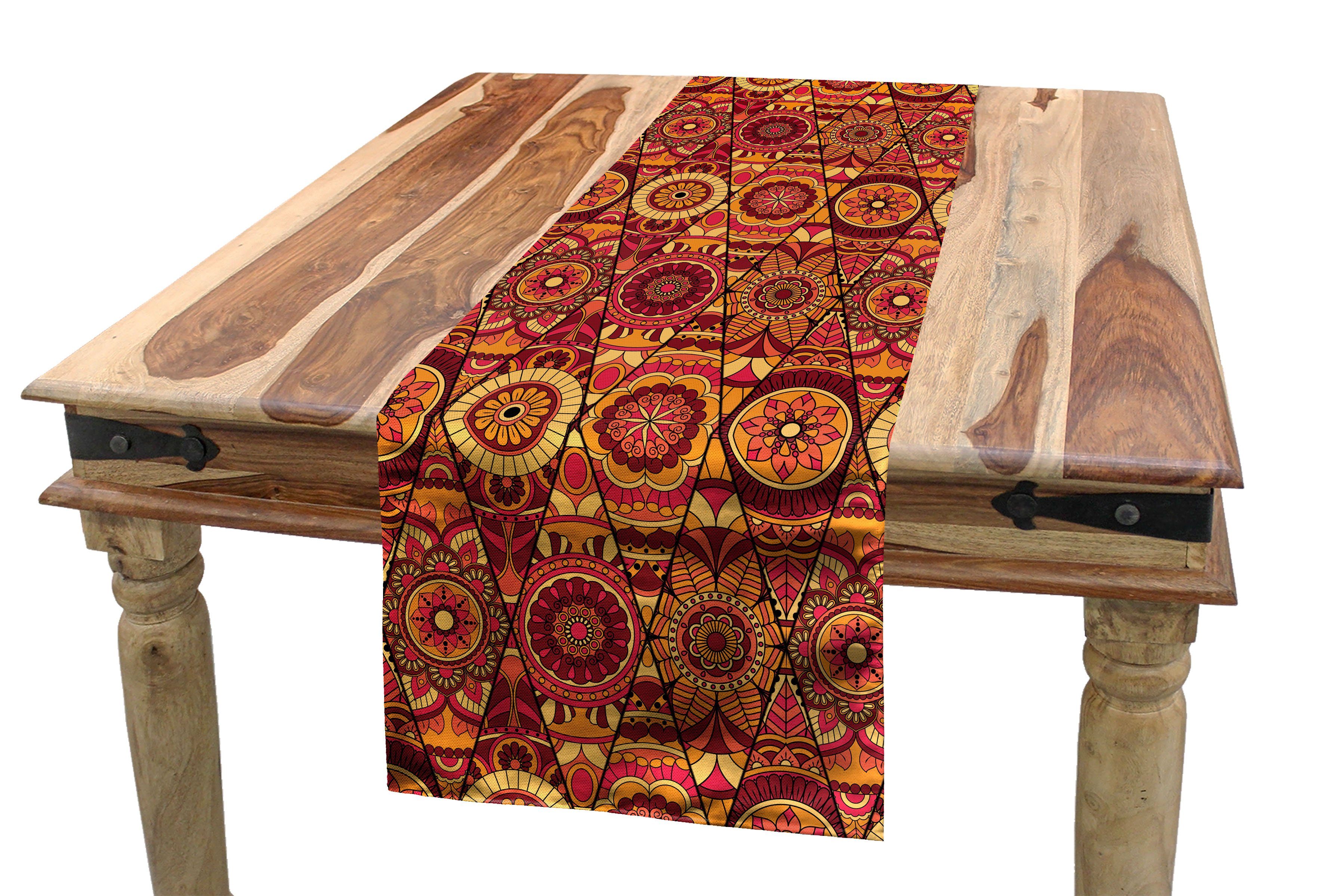 Abakuhaus Tischläufer Esszimmer Küche Rechteckiger Dekorativer Tischläufer, Mandala Floral Boho Geometric