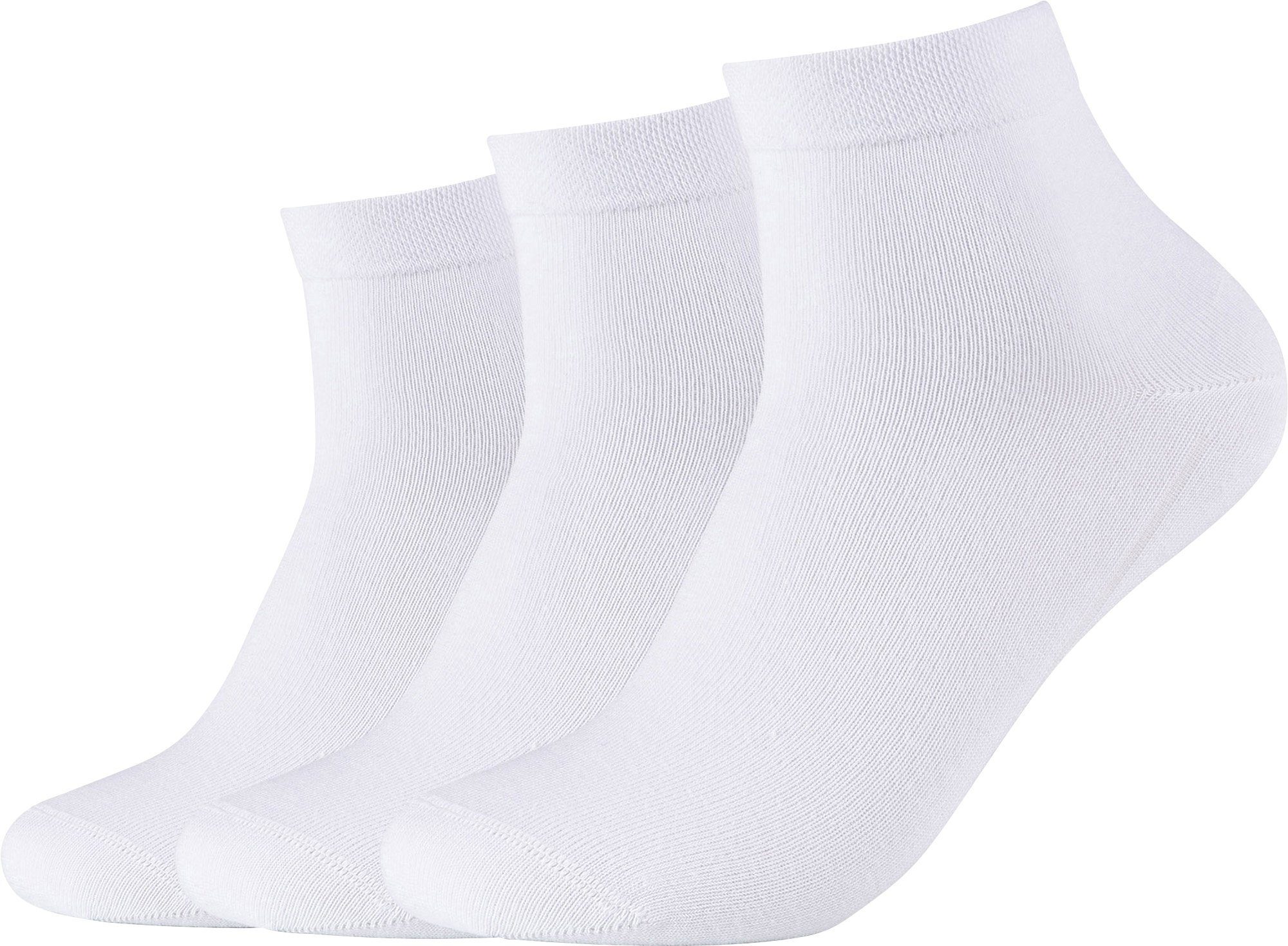 Unisex-Kurzsocken 3 Camano Uni weiß Kurzsocken Paar