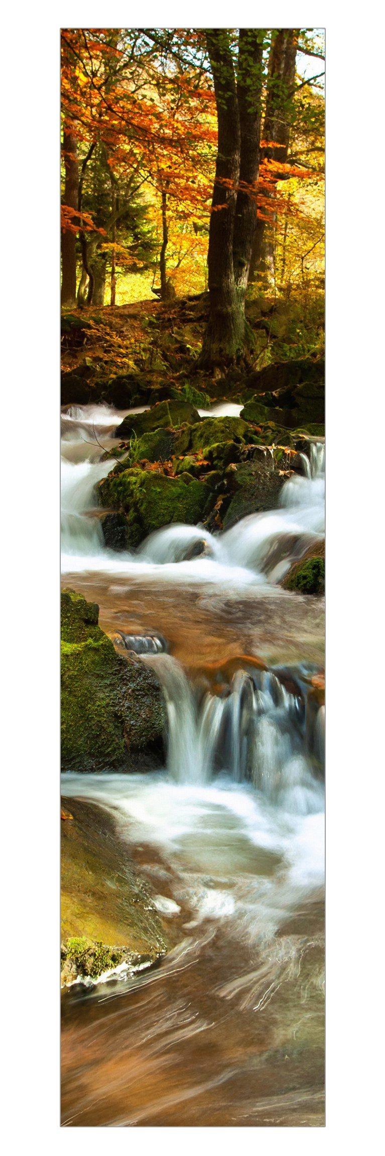 Bilderdepot24 Schiebegardine modern Flächenvorhang blickdicht Wasserfall Wald (1 St), halbtransparent, Wohnzimmer große Flächengardine lichtdurchlässig für Klemm-System