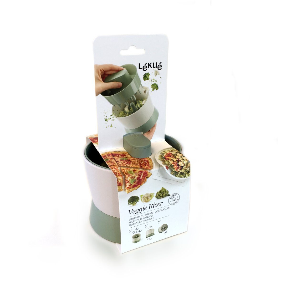 LEKUE Spiralschneider Gemüsereis-Reibe VEGGIE RICER, Zerkleinert rohen Blumenkohl, Brokkoli und Romanesco