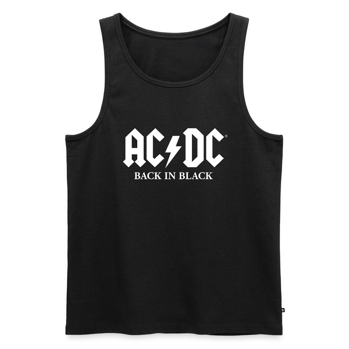 Spreadshirt T-Shirt AC/DC Back In Black Logo Mit Blitz Männer Premium Tank Top (1-tlg)