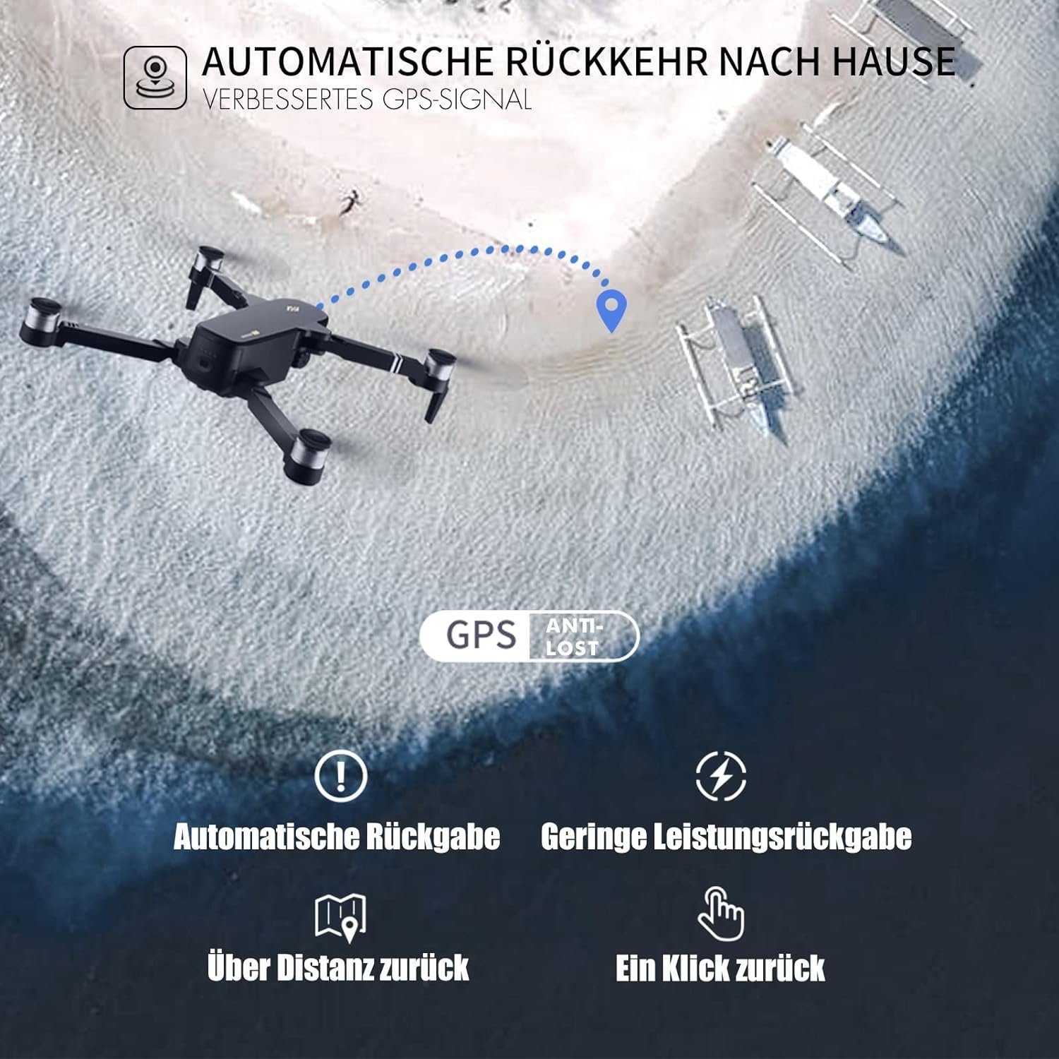 Anti-Wackel,Auto-Rückkehr Langflugzeit,3-Achsen Drohnen 90+ GPS Pro Motor Gimbal (4K mit Alle X11 Min. UHD, Drohne Bürstenloser CHUBORY mit Funktionen)