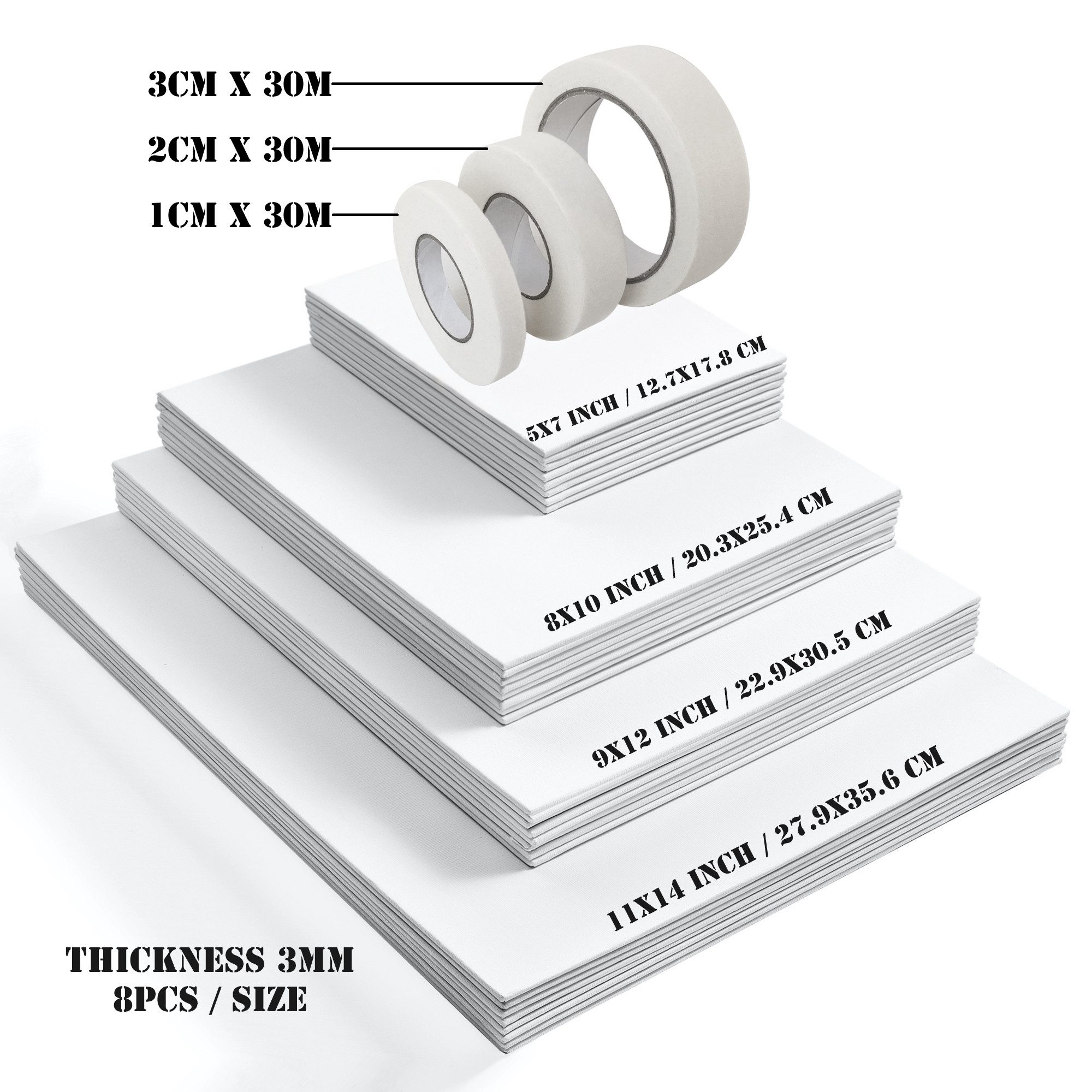 ESENG Leinwand zum Bemalen, MASTER CP-32, 100% Baumwolle, 3mm dick, Mix-Size