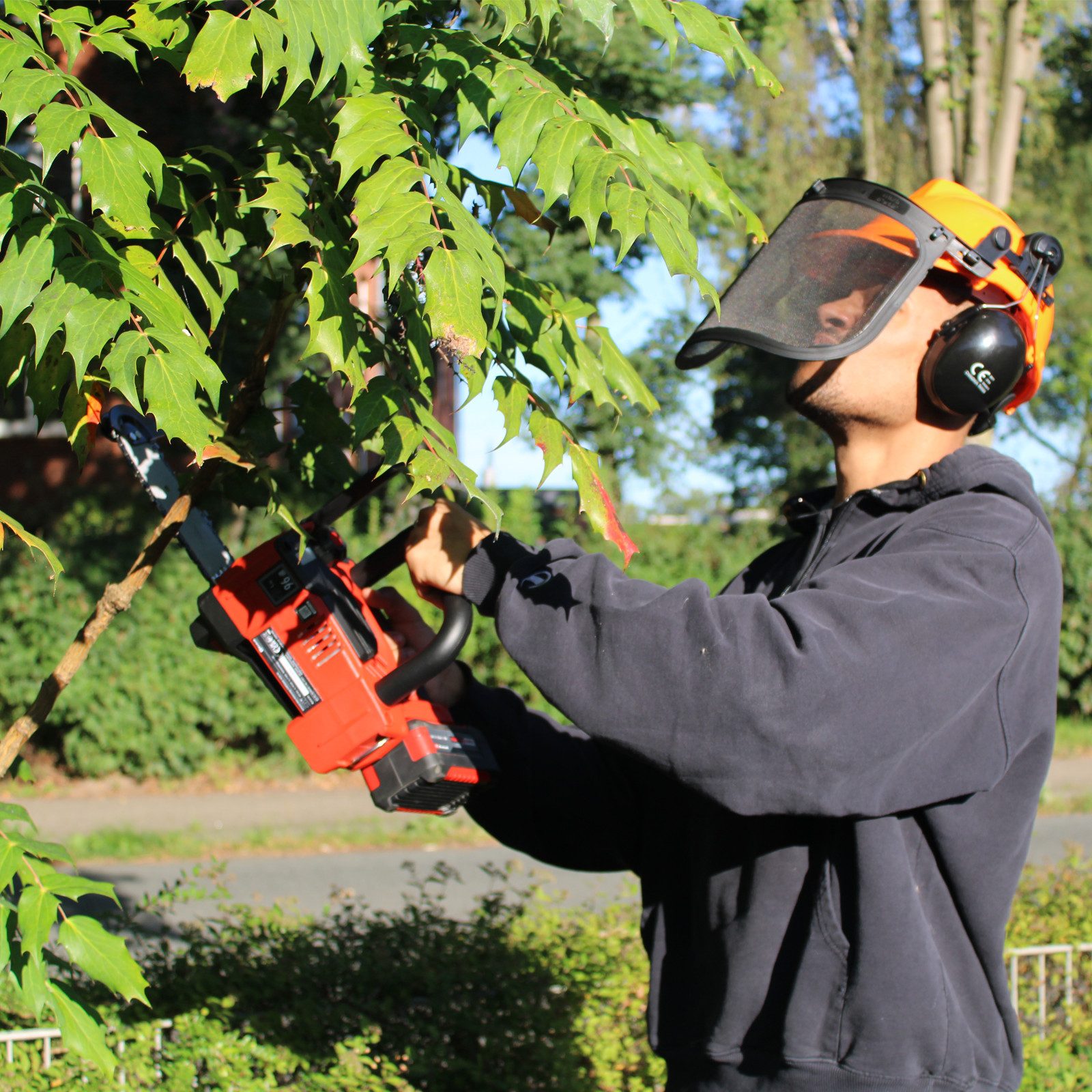 TRUTZHOLM Forsthelm Forstschutzhelm mit Visier und Gehörschutz Schutzhelm 50-66 cm, komfortables Schweißband
