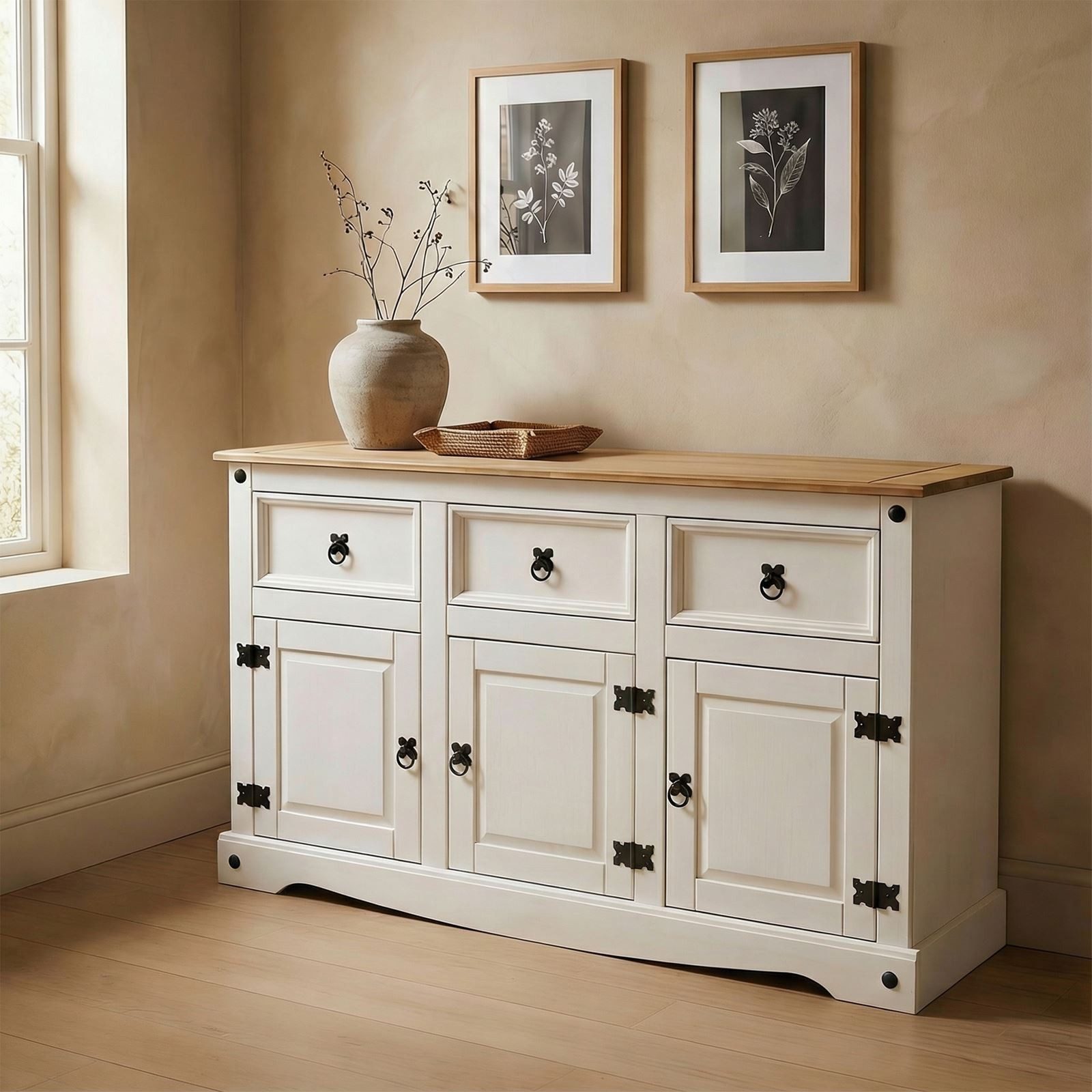 CARO-Möbel Sideboard CAMPO, Sideboard Kommode Highboard Möbel Kiefer massiv günstig online kaufen