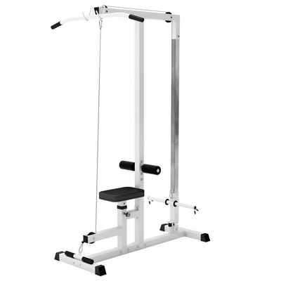 GORILLA SPORTS Kraftstation Latzugstation, Verstellbar, Latzugturm, Latzugmaschine, Fitnessstation, (1-tlg., inkl. Trizepsstange und Latzugstange, für 30/31 mm Hantelscheiben), bis 280 kg Belastbar - Kabelzugstation, Latzug-Station, für Training