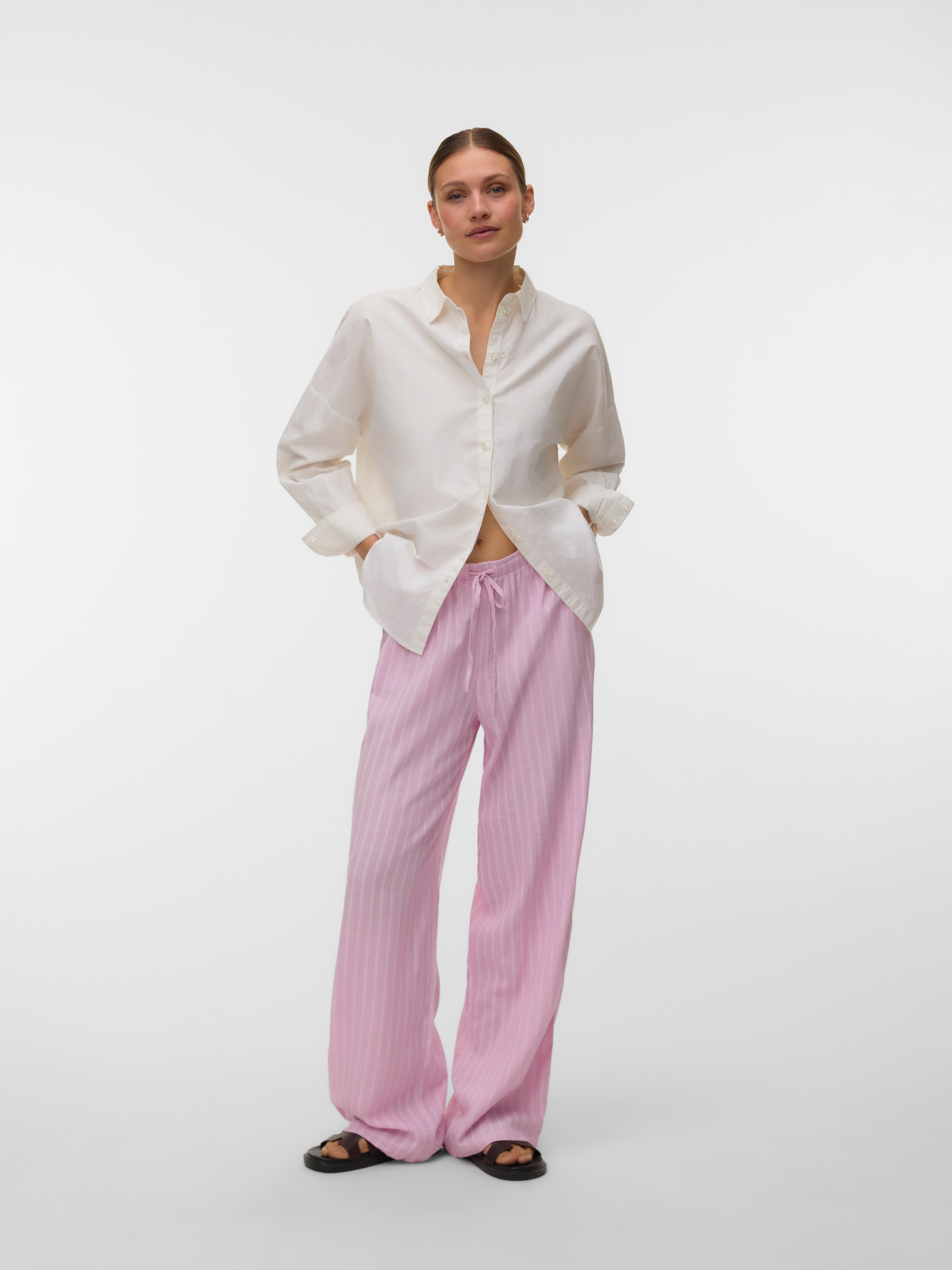Vero Moda Schlupfhose VMROSIE MW WIDE PANT NOOS Viskosemischung, oversize – Bild 4 von 5