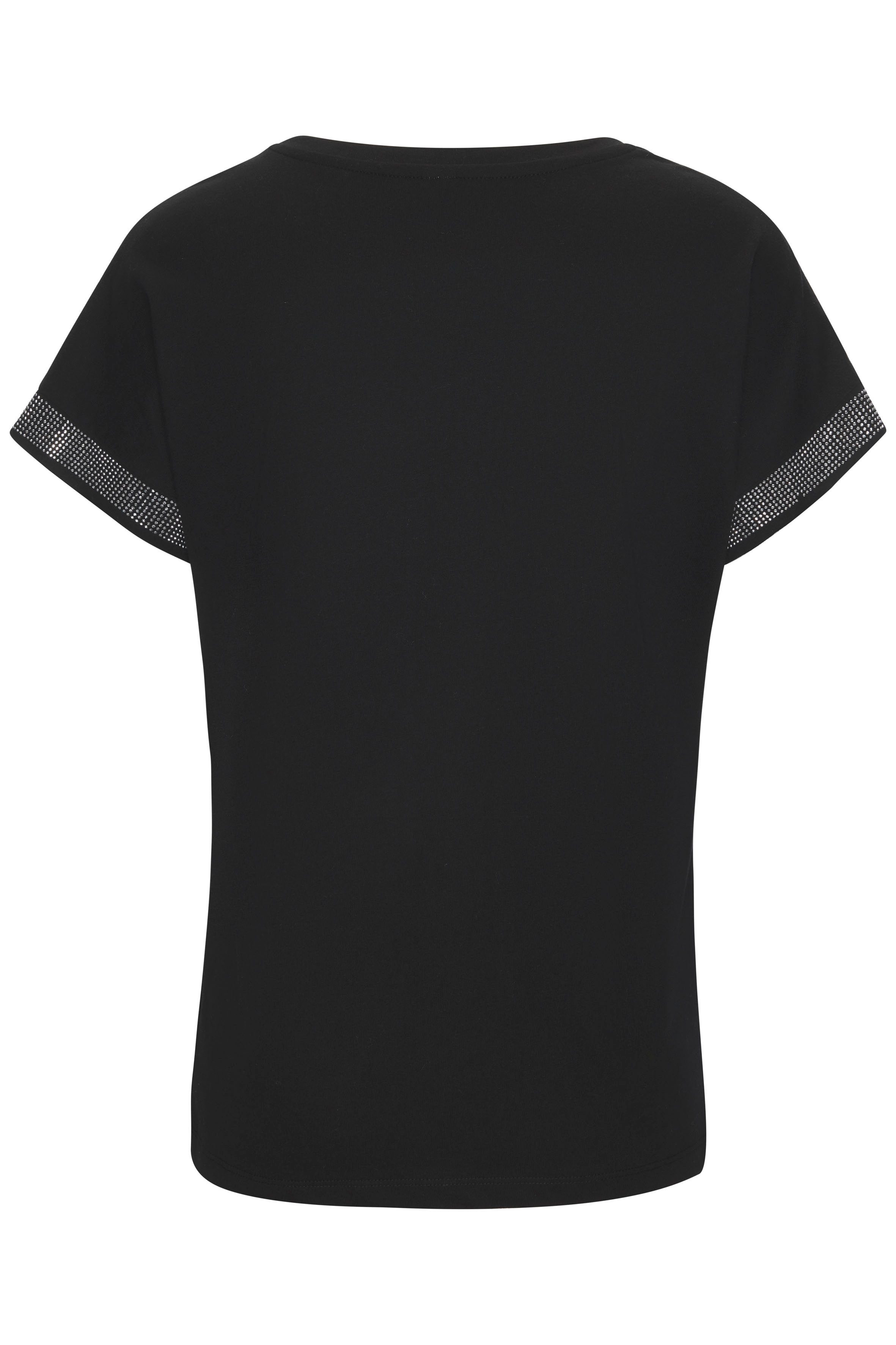 LASCANA Kurzarmshirt mit glitzernem Strass-Design am Arm aus weicher Baumwoll-Qualität