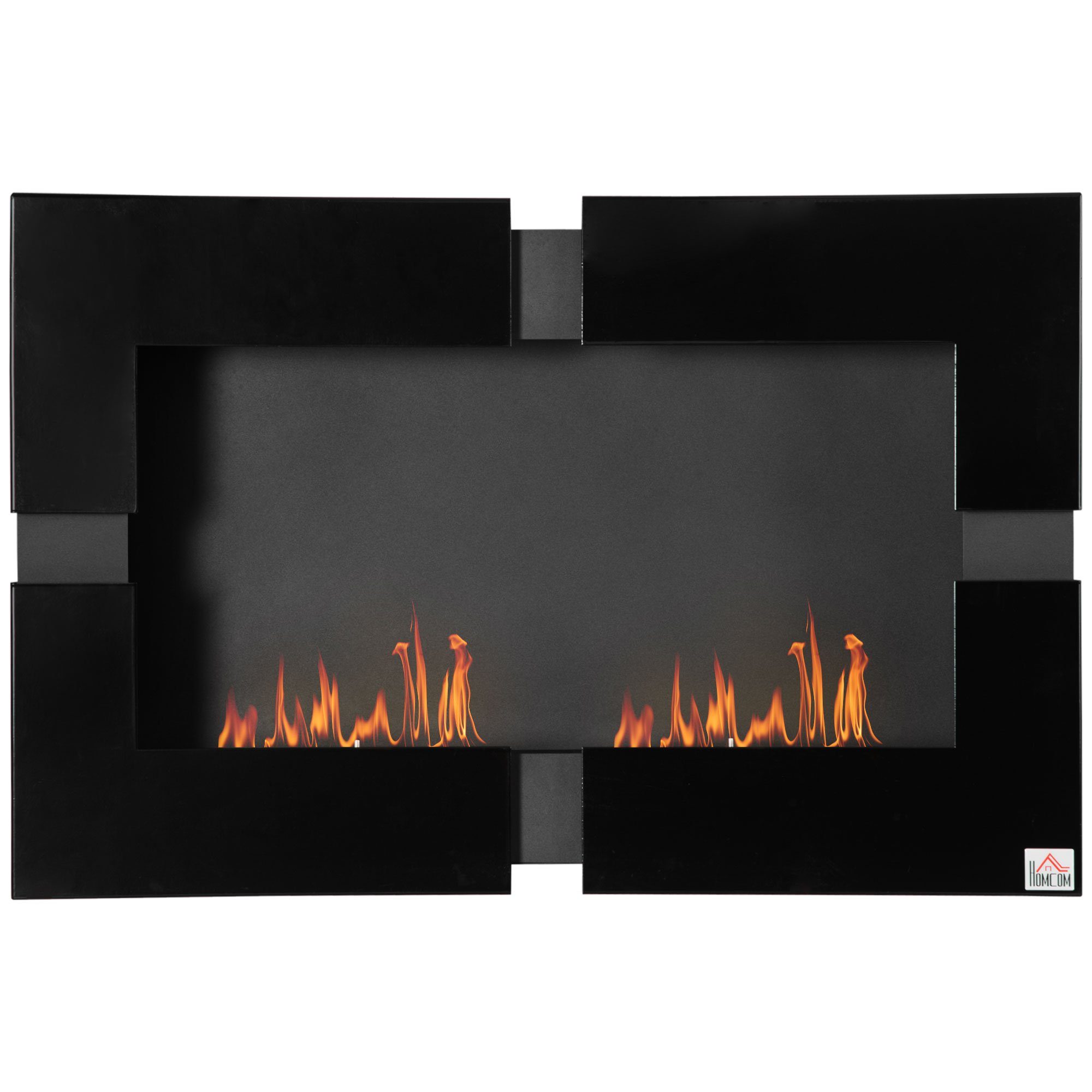 HOMCOM Echtfeuer-Dekokamin Ethanol-Kamin x 60 x Ethanol-Kamin), x mit 1 90 cm Metall Schwarz (Set, 1-St., 18 Löschhilfe