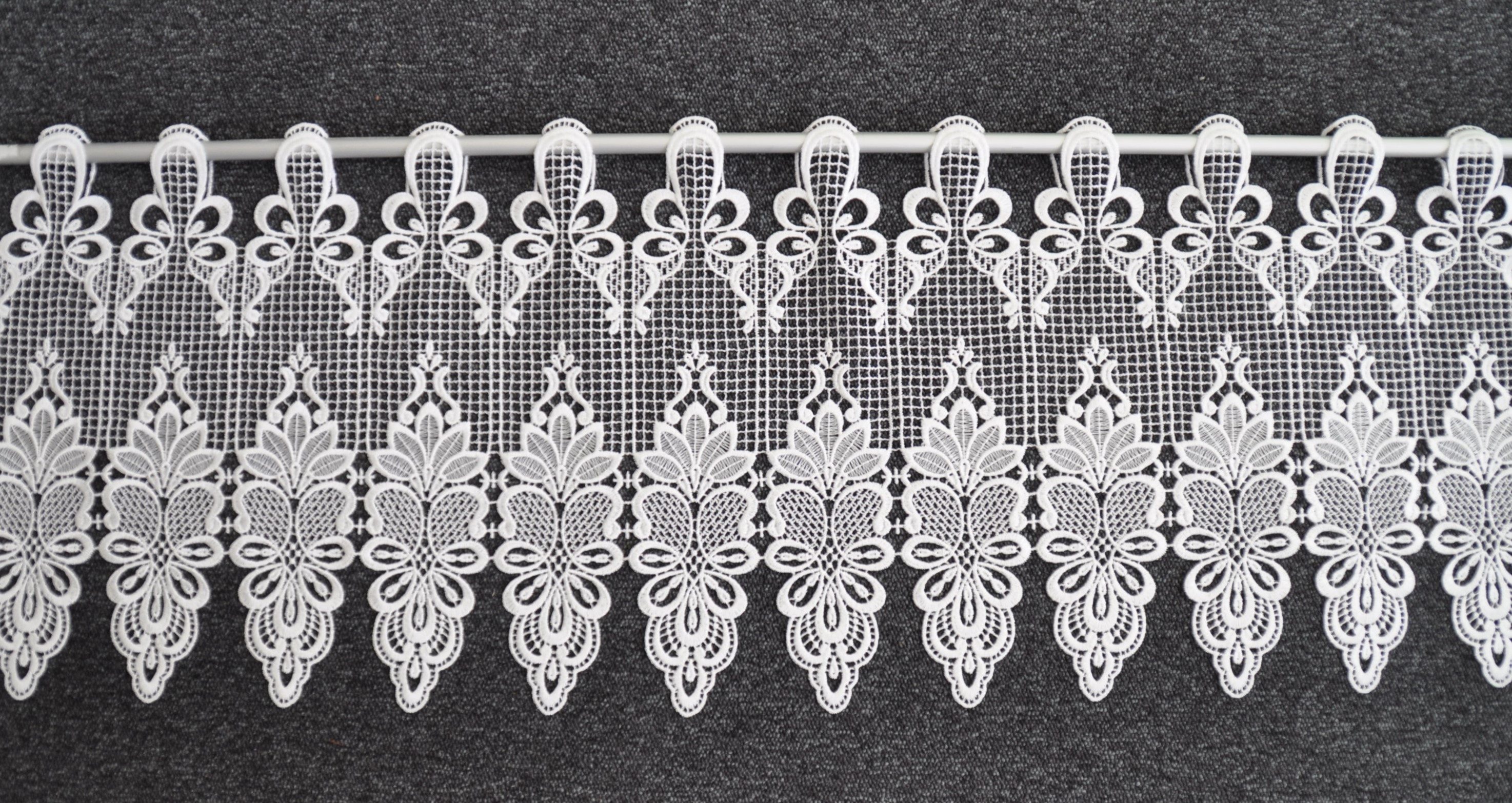 Stickereien Plauen Scheibengardine Scheibengardine Farisa (1 St), Stangendurchzug, halbtransparent, Polyester